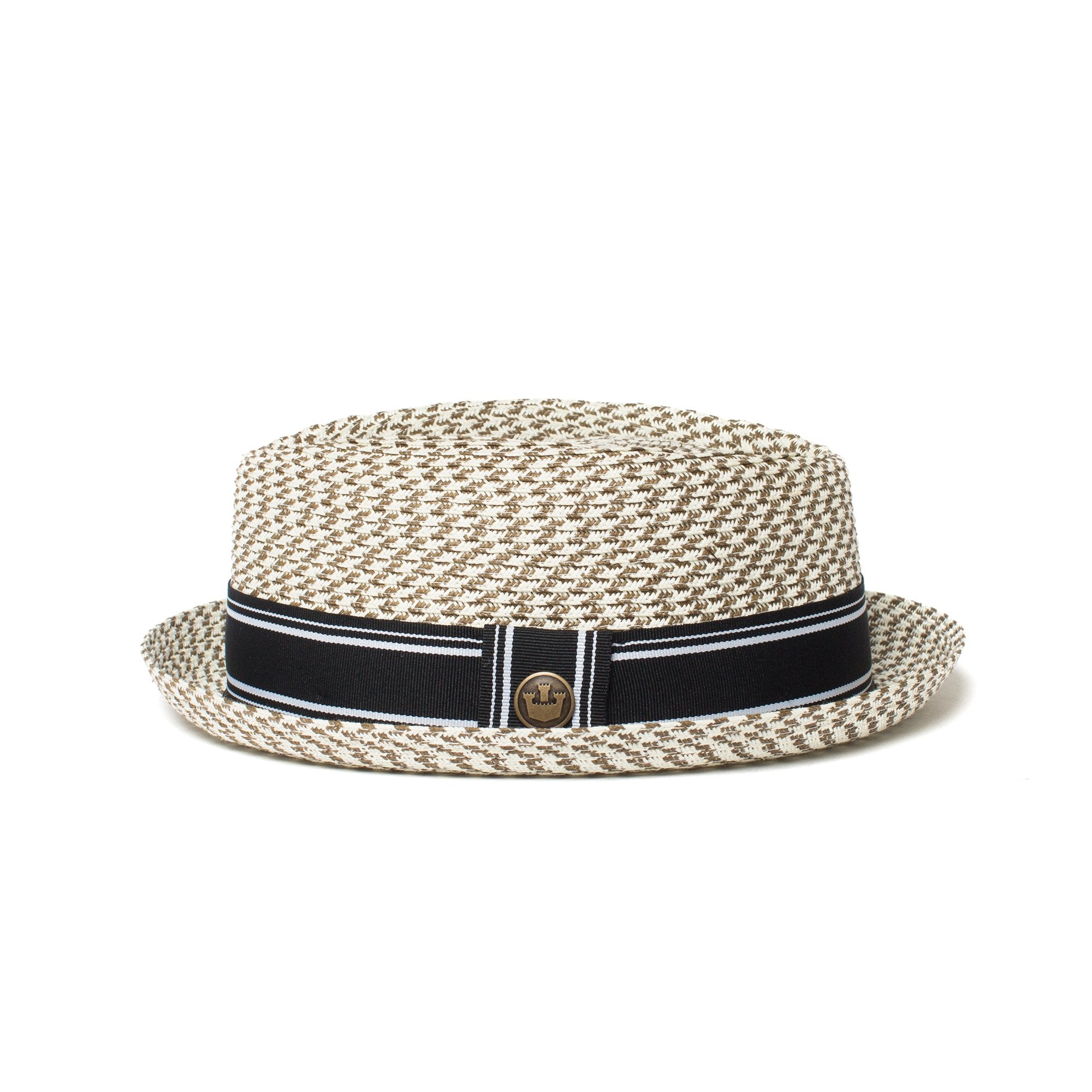 Goorin Bros. big boy kris diamond short brim straw porkpie fedora hat Charcoal side view