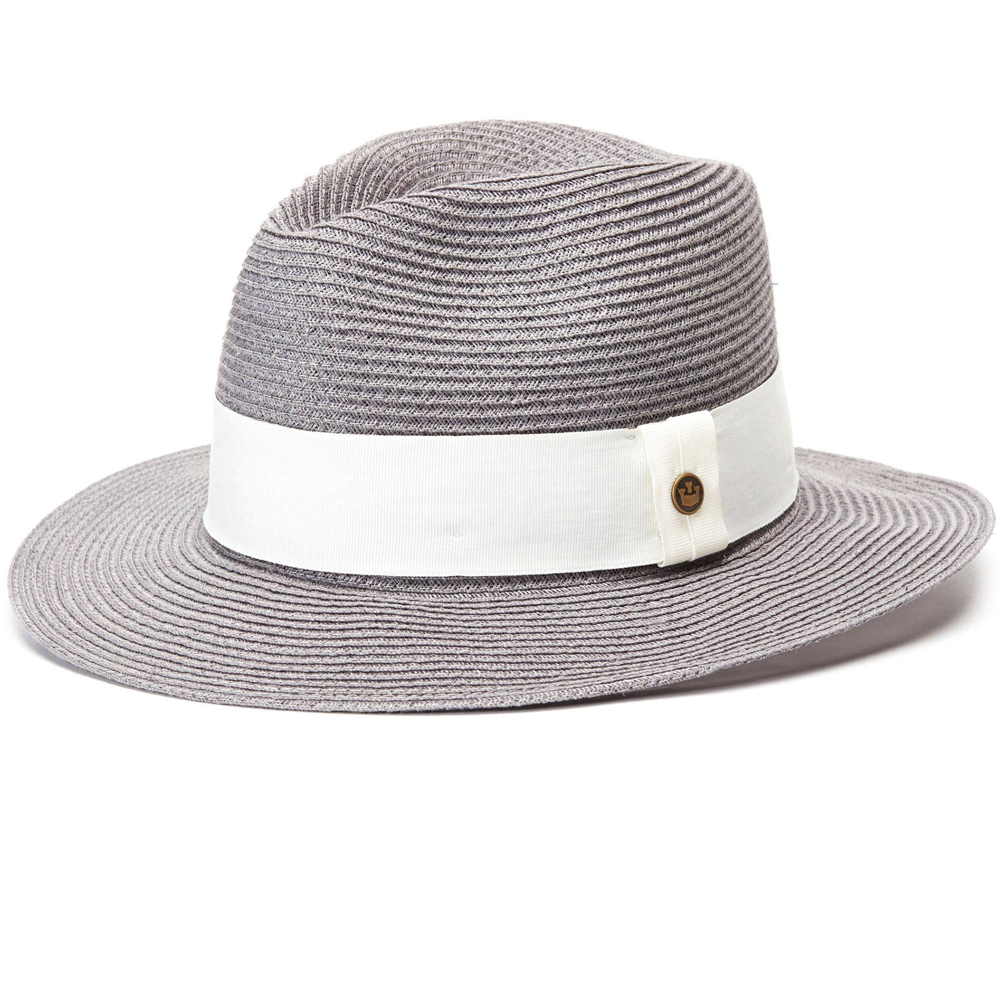 Goorin Bros. new york summers straw wide brim fedora Grey left side view