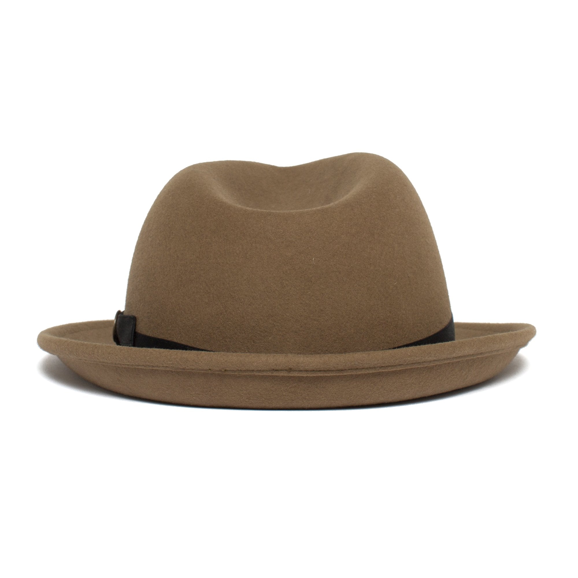 Goorin Bros. pascal center dent medium brim felt fedora hat Tan back view