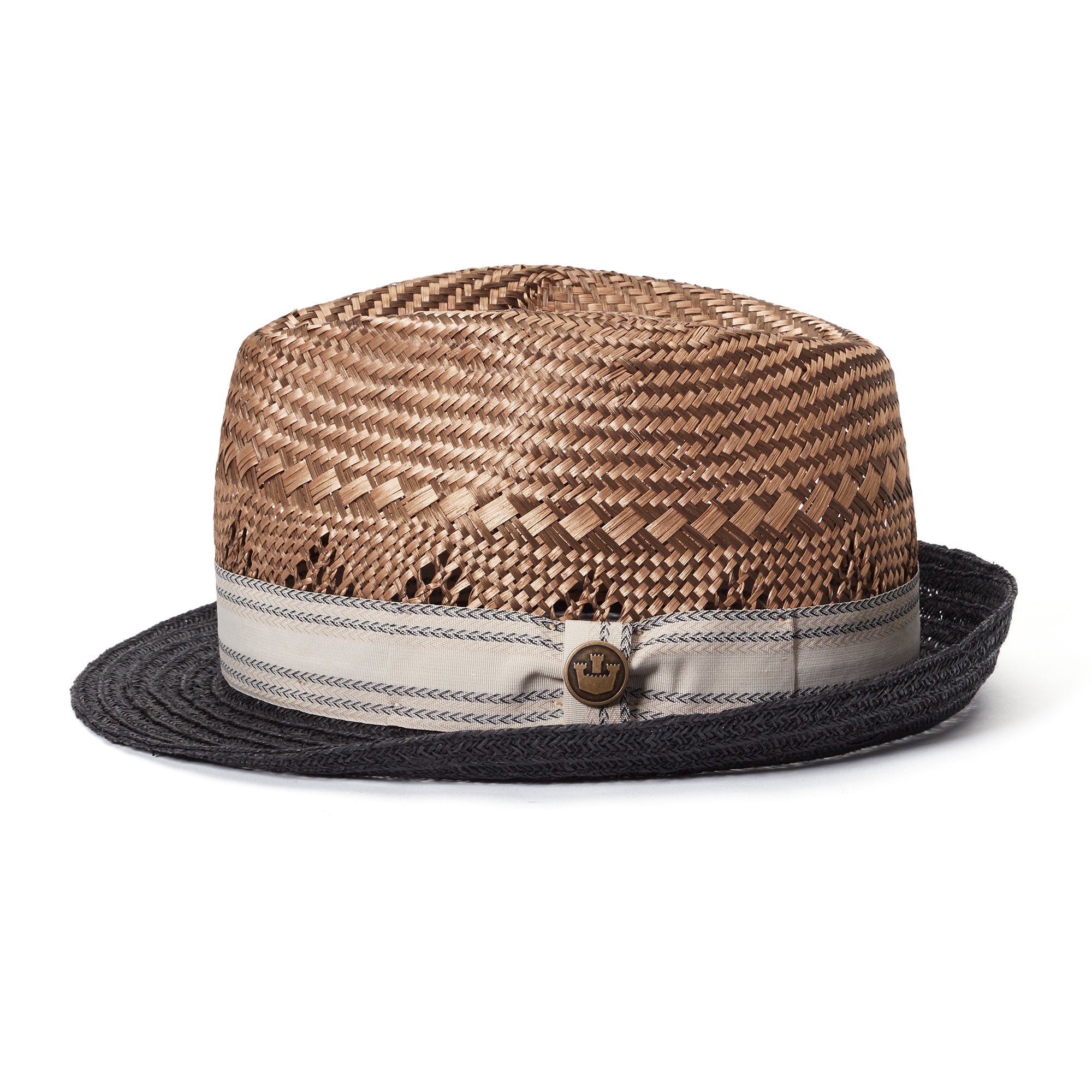 Goorin Bros. trombone walker straw stingy brim fedora Brown side view