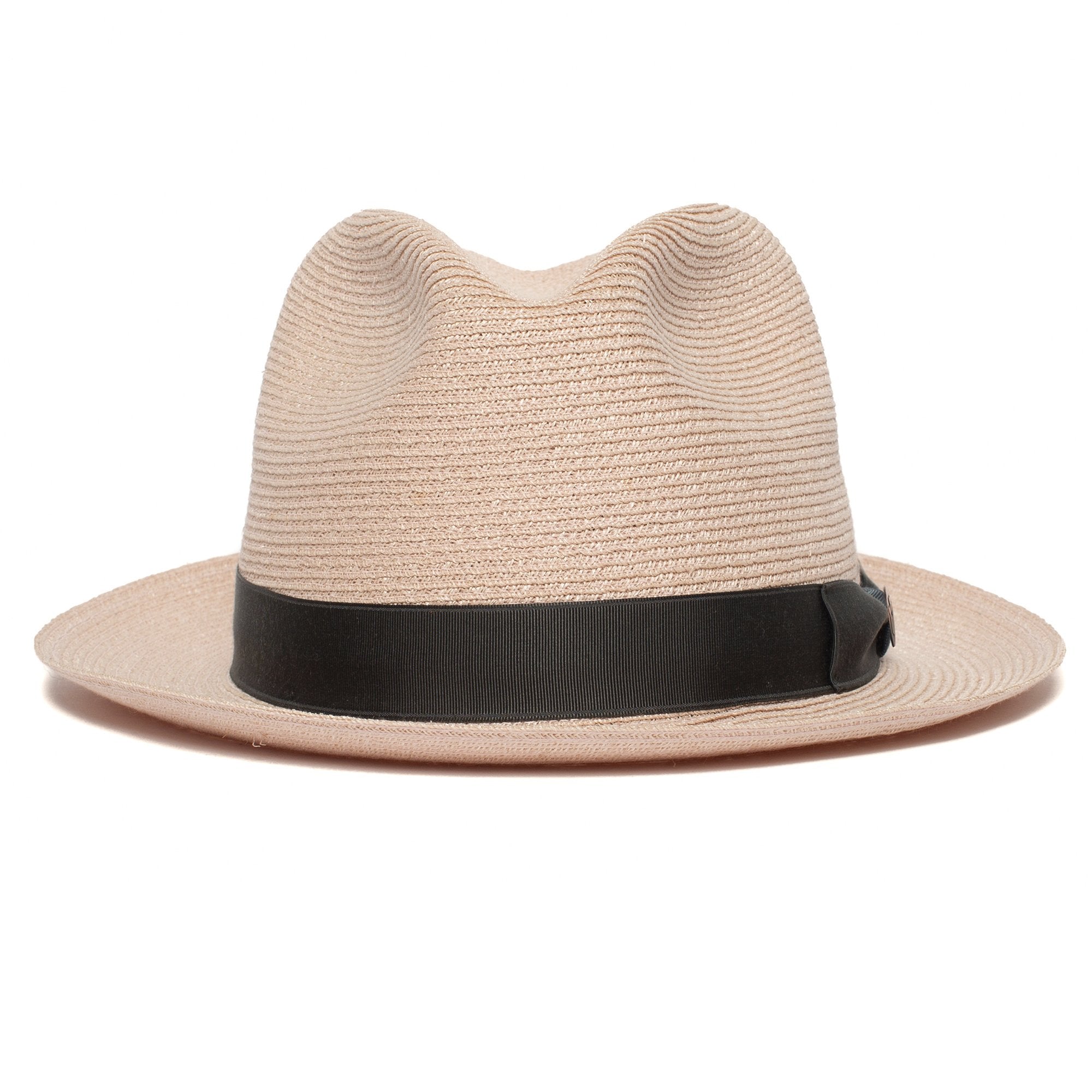 Goorin Bros. the gilder center dent medium brim straw fedora hat Pink front view