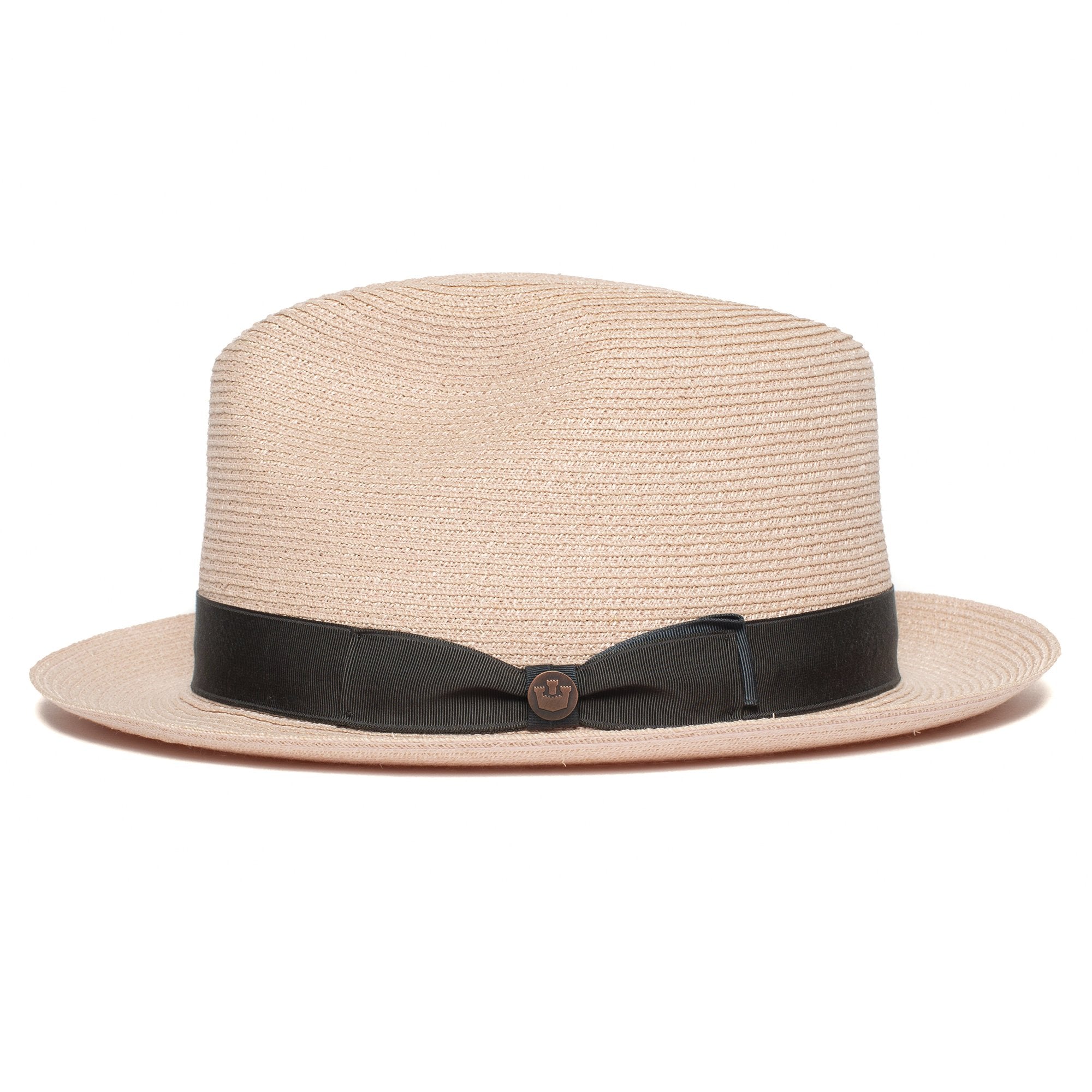 Goorin Bros. the gilder center dent medium brim straw fedora hat Pink side view