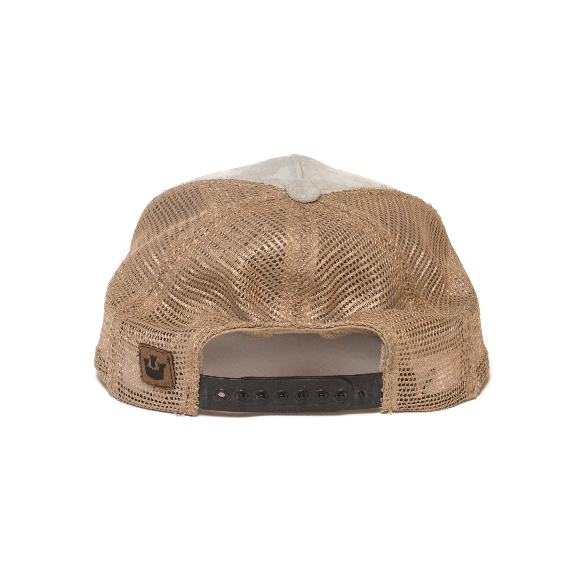 Goorin Bros. crocodile suede 5 panel trucker baseball cap Grey back view
