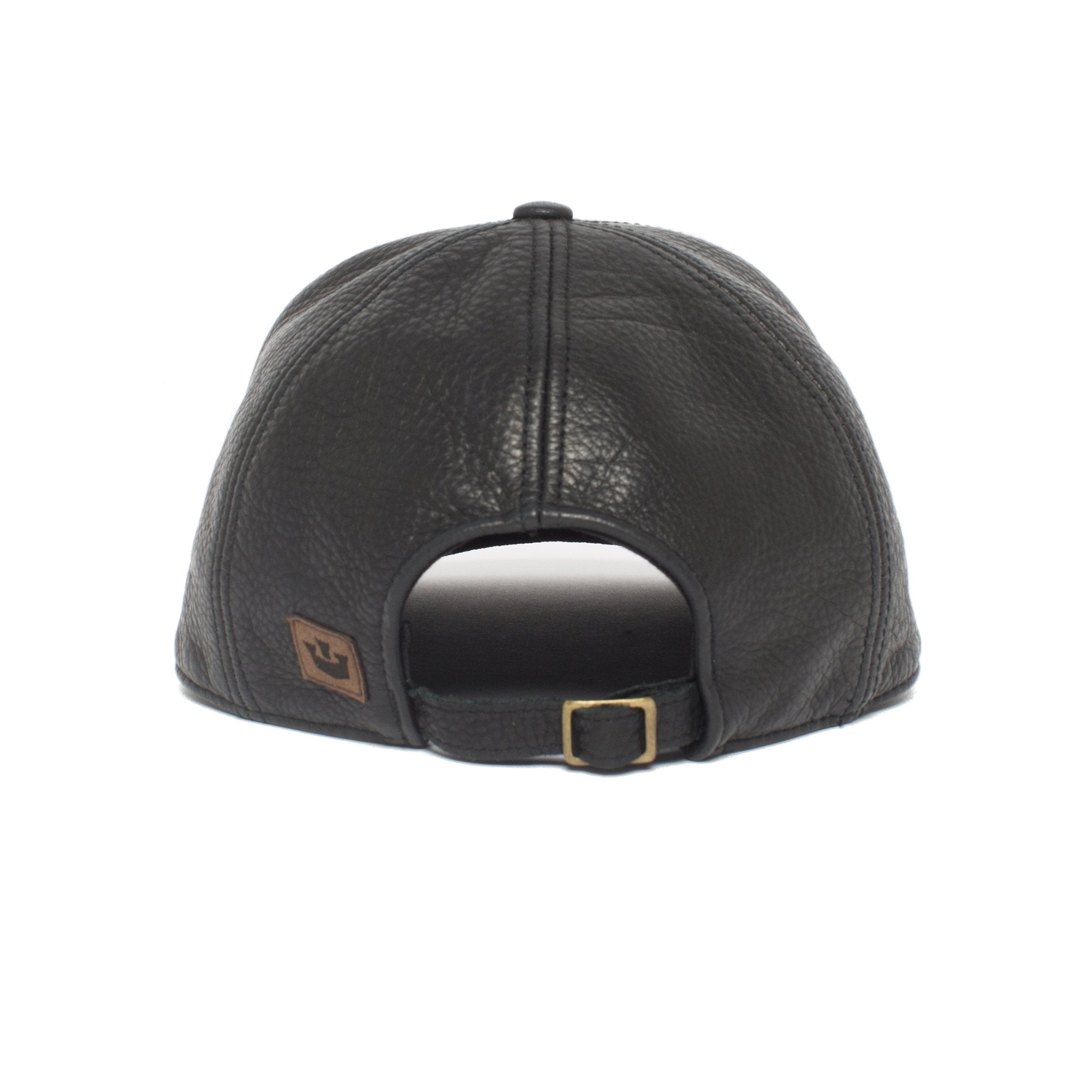 Goorin Bros. corner pocket leather baseball cap Black back view