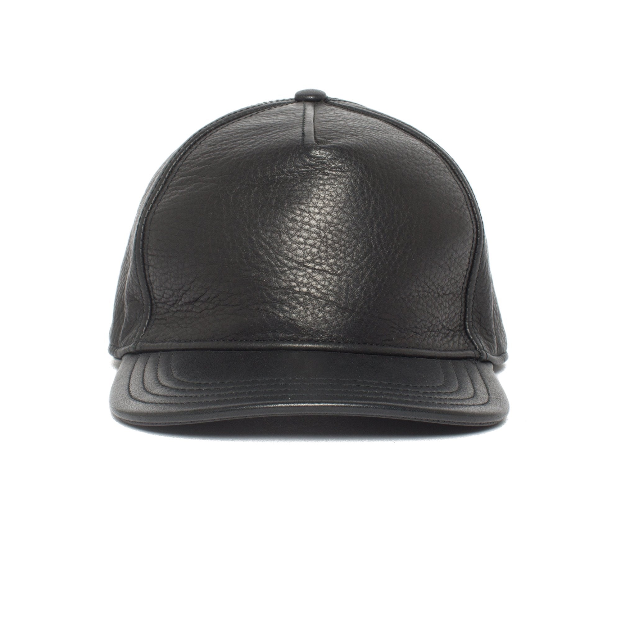 Goorin Bros. corner pocket leather baseball cap Black front view
