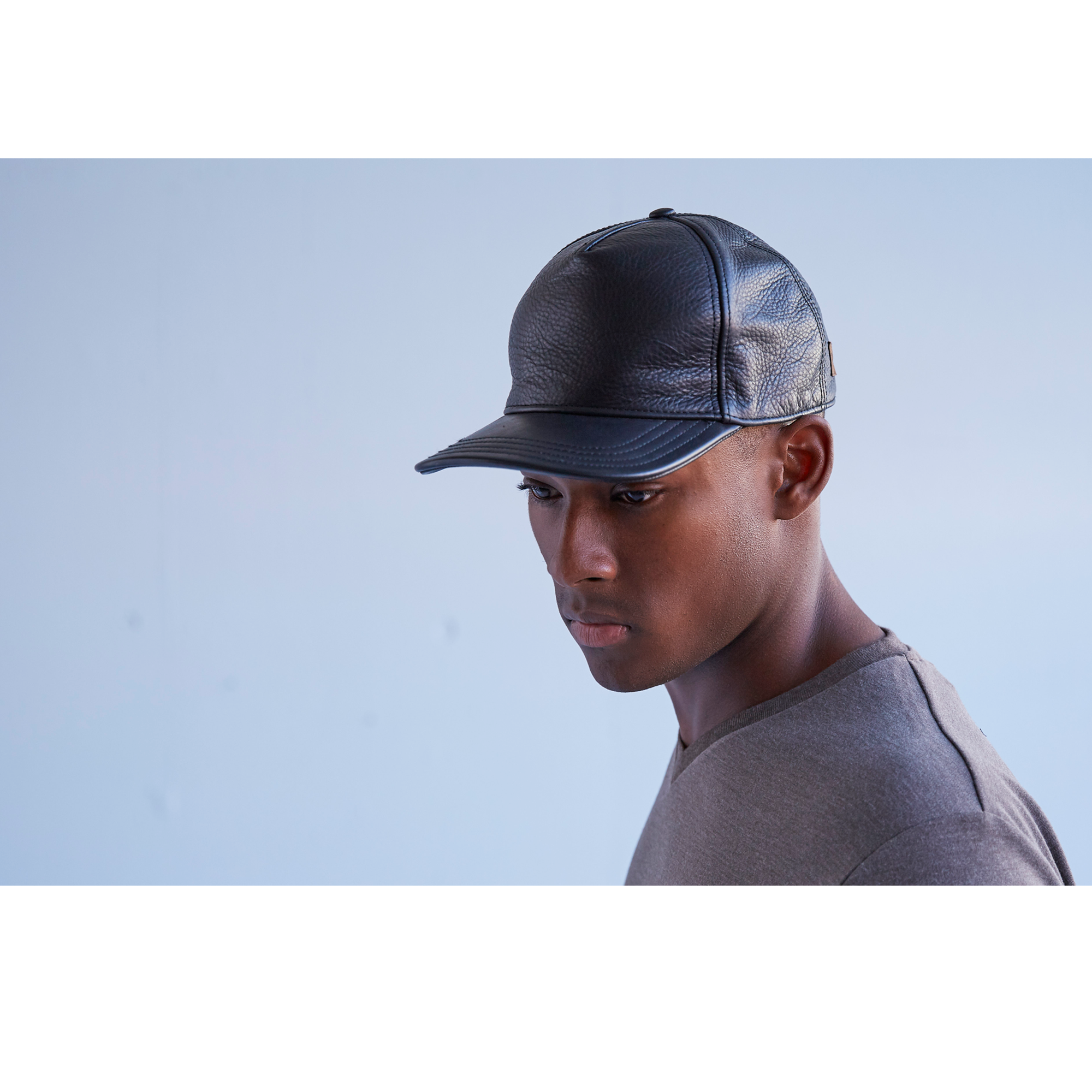 Goorin Bros. corner pocket leather baseball cap Black mens styling