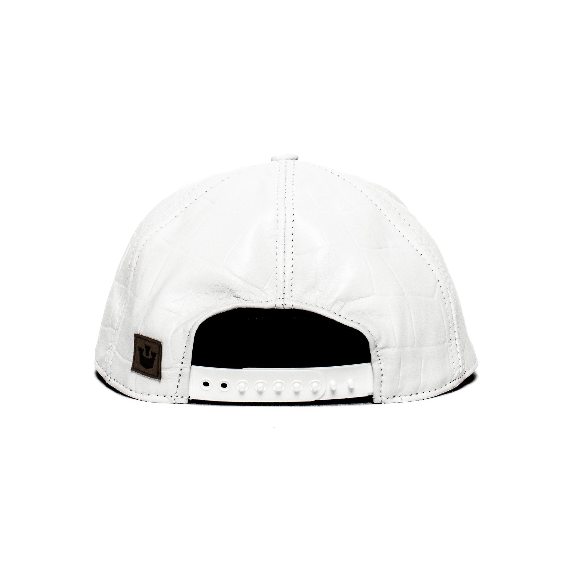 Goorin Bros. dealer leather baseball cap White back view