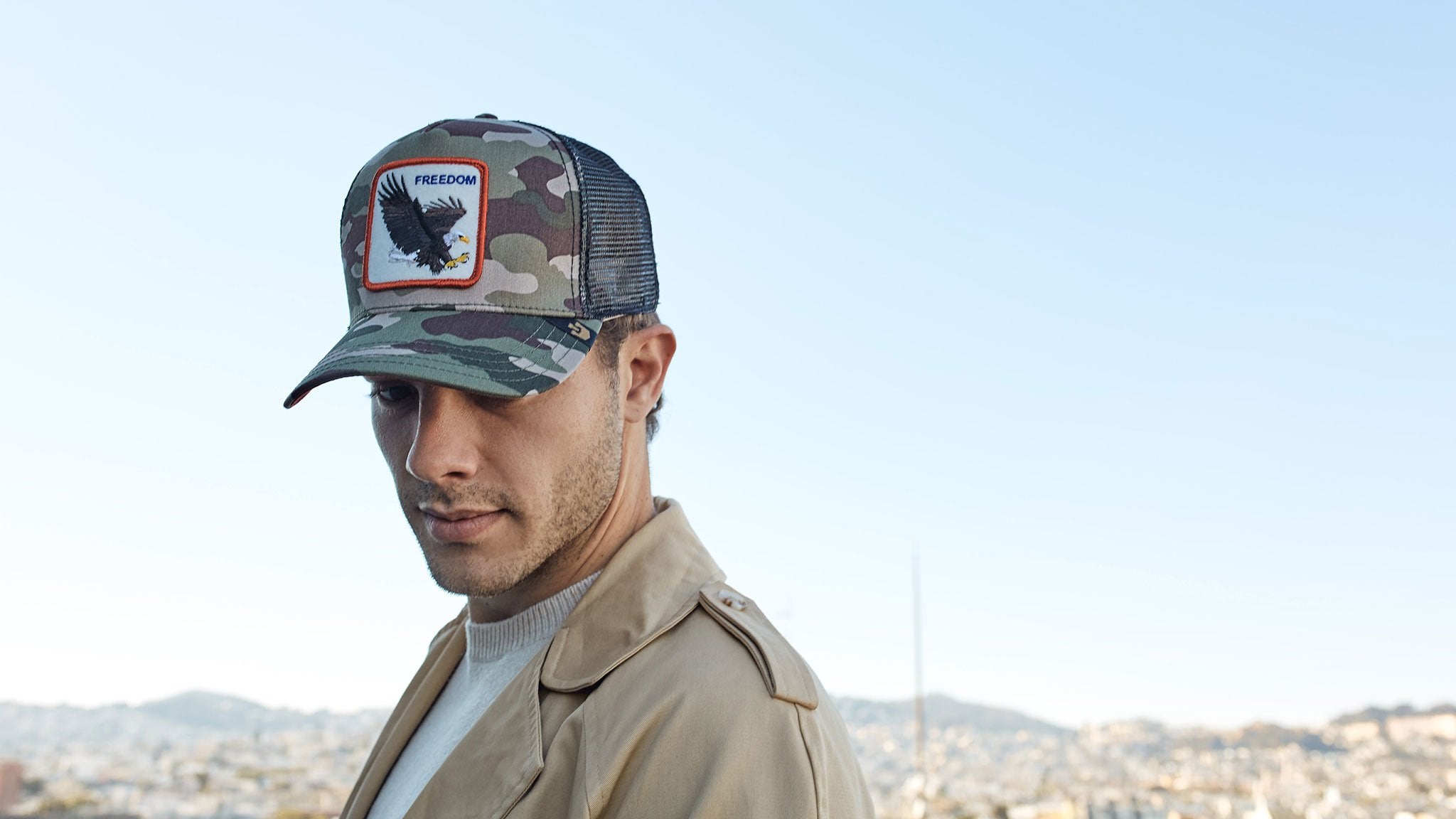 Goorin Bros. freedom cotton 5 panel baseball cap Green hero shot on male model