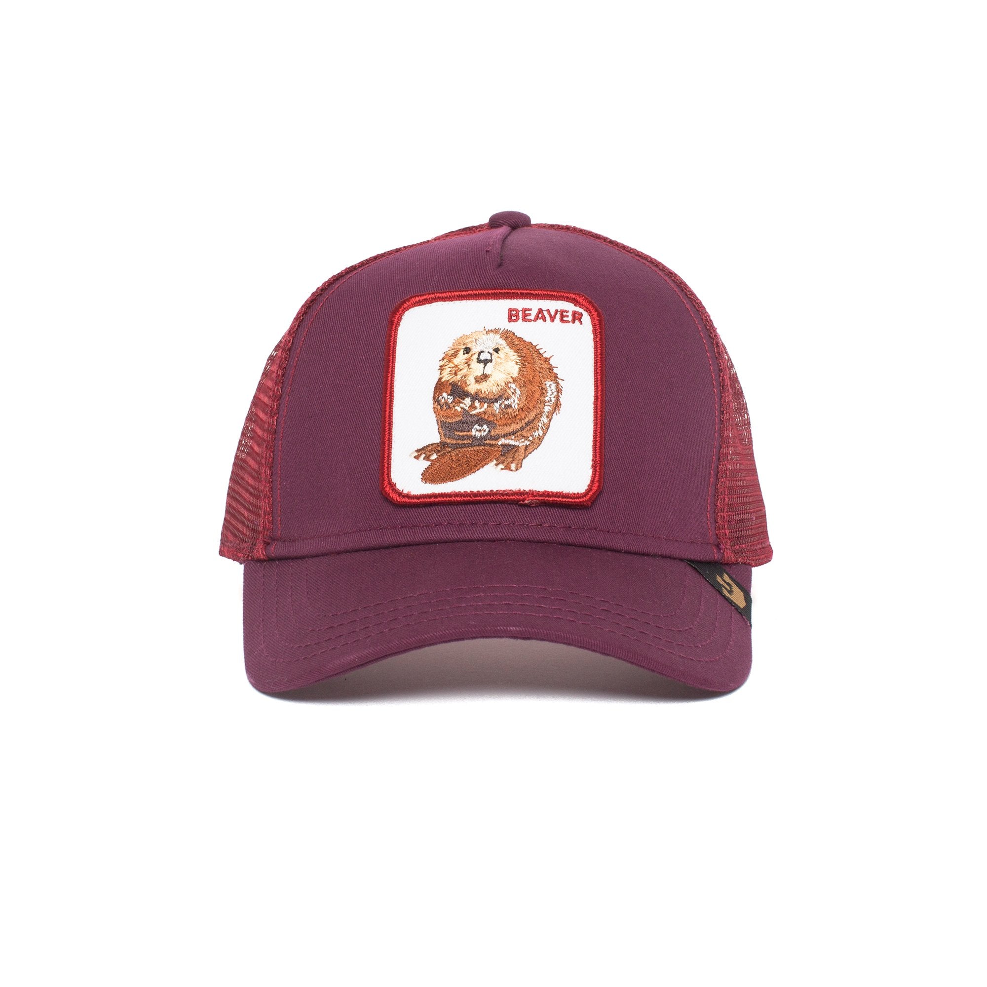 Goorin Bros. two beavers trucker baseball cap Burgundy front view