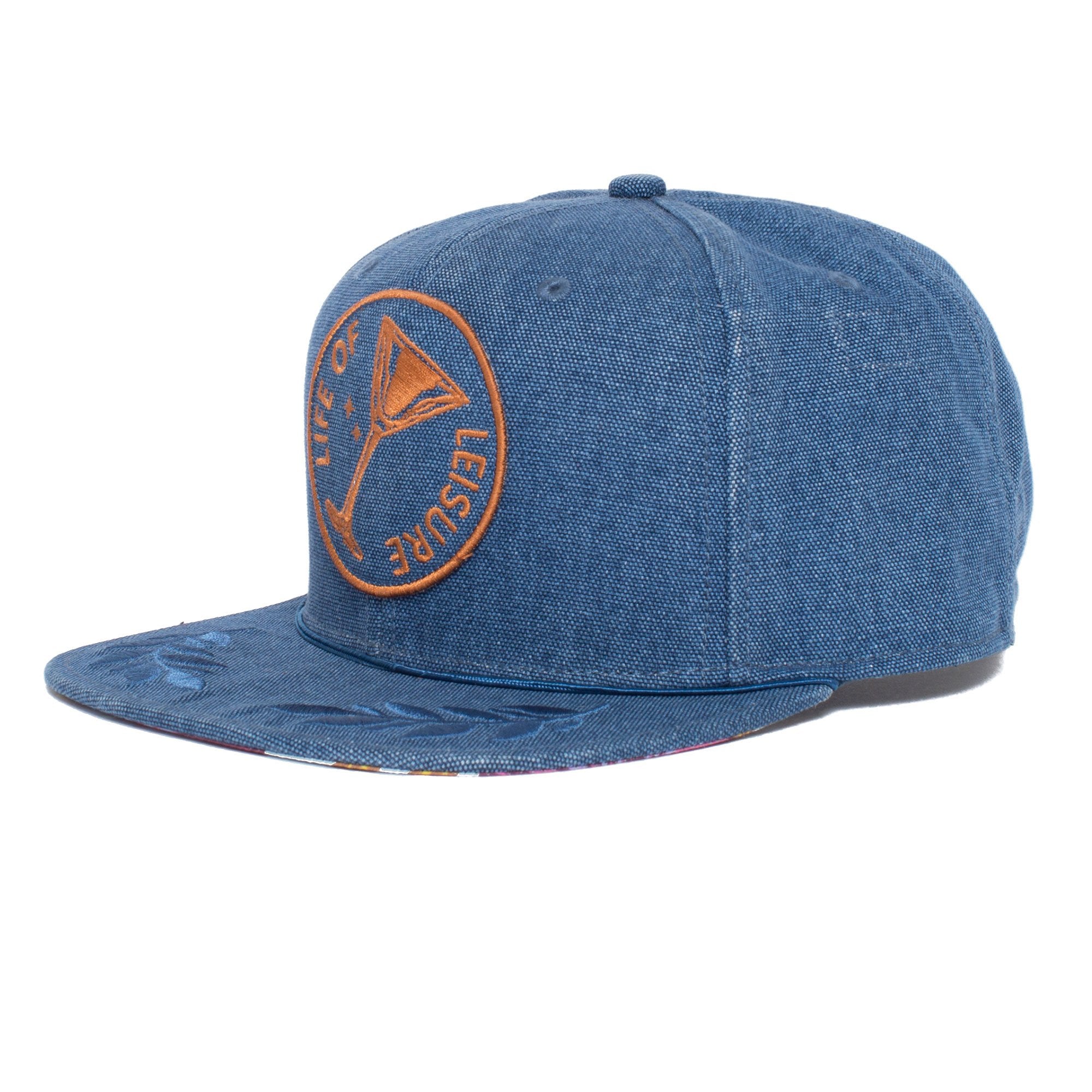 Goorin Bros. meeting street cotton flat brim baseball cap Blue left side view