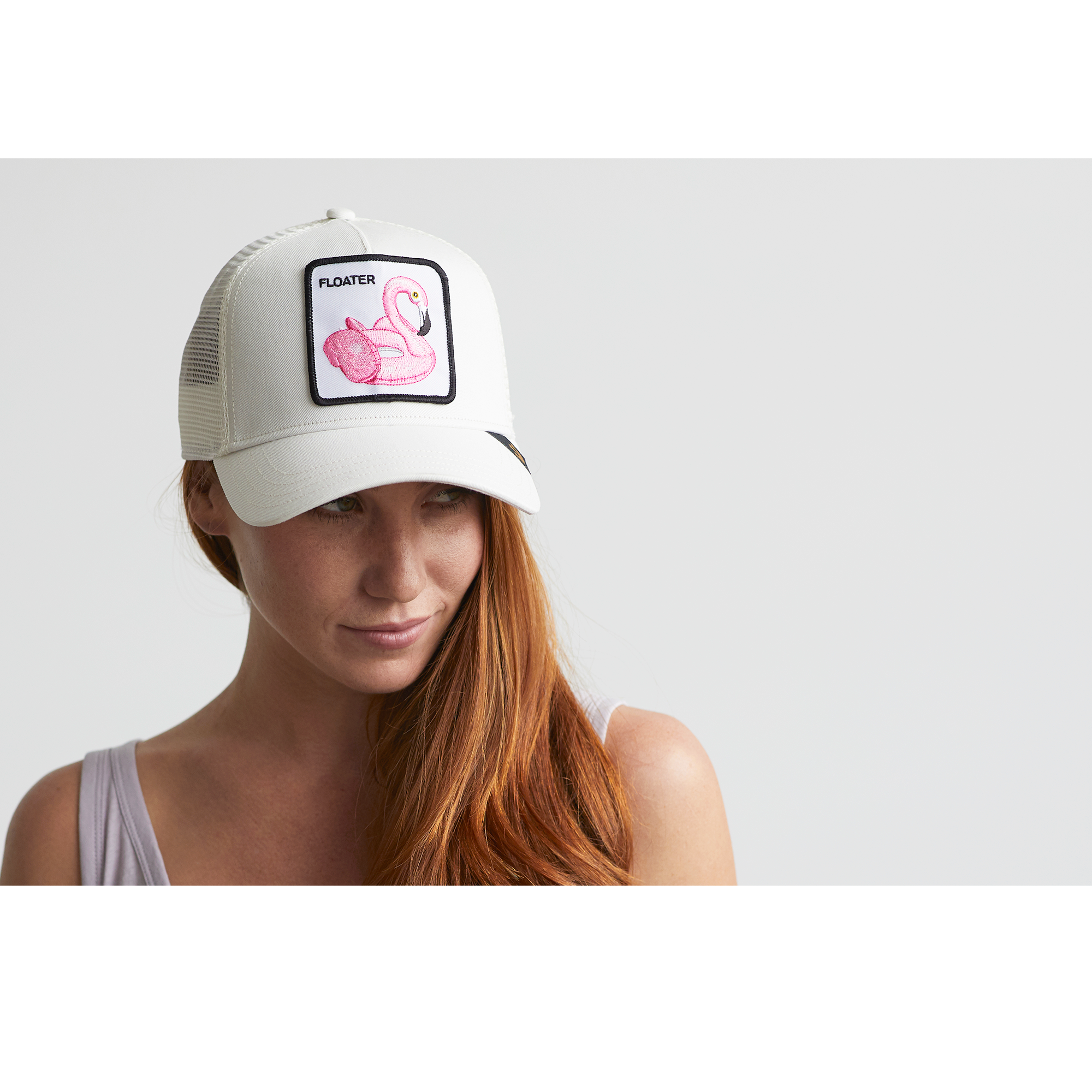 Goorin Bros. floater 5 panel trucker baseball cap Ivory womens styling