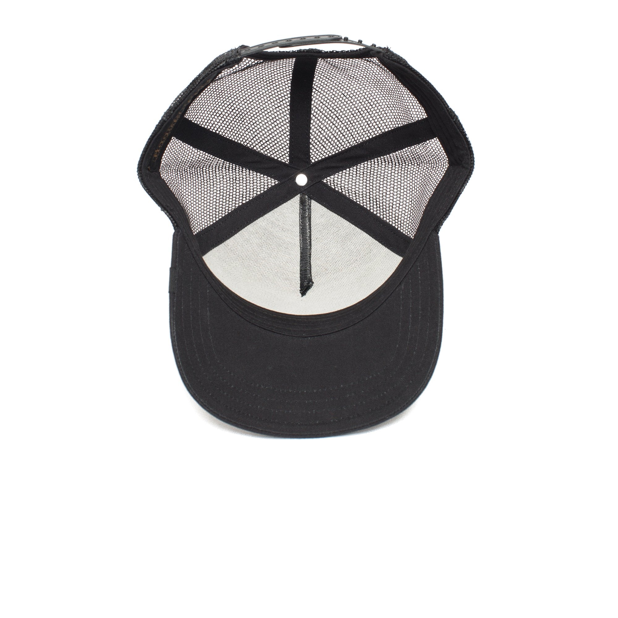 Goorin Bros. king of the jungle 5 panel trucker baseball cap Black under view