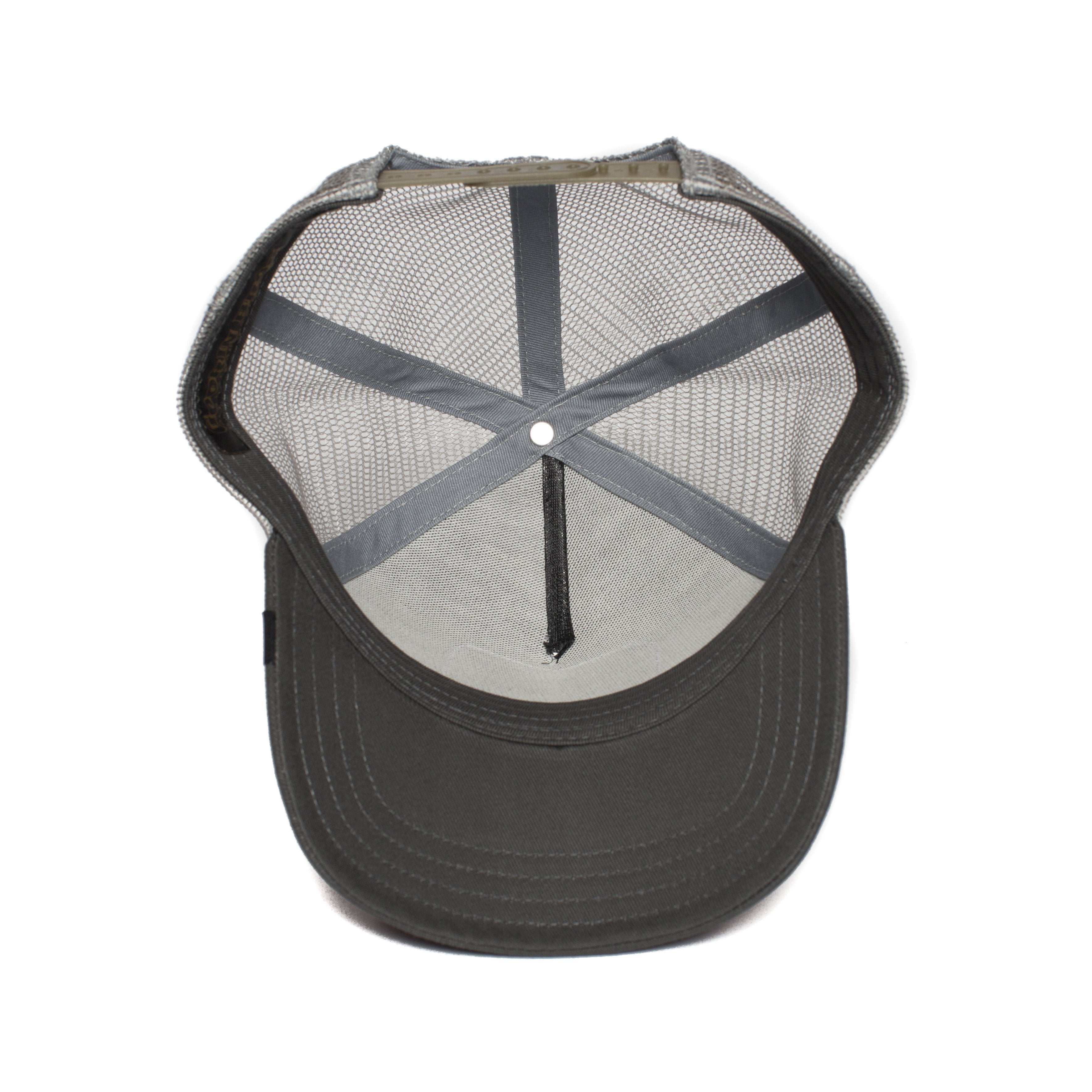Goorin Bros. king of the jungle 5 panel trucker baseball cap Grey under view