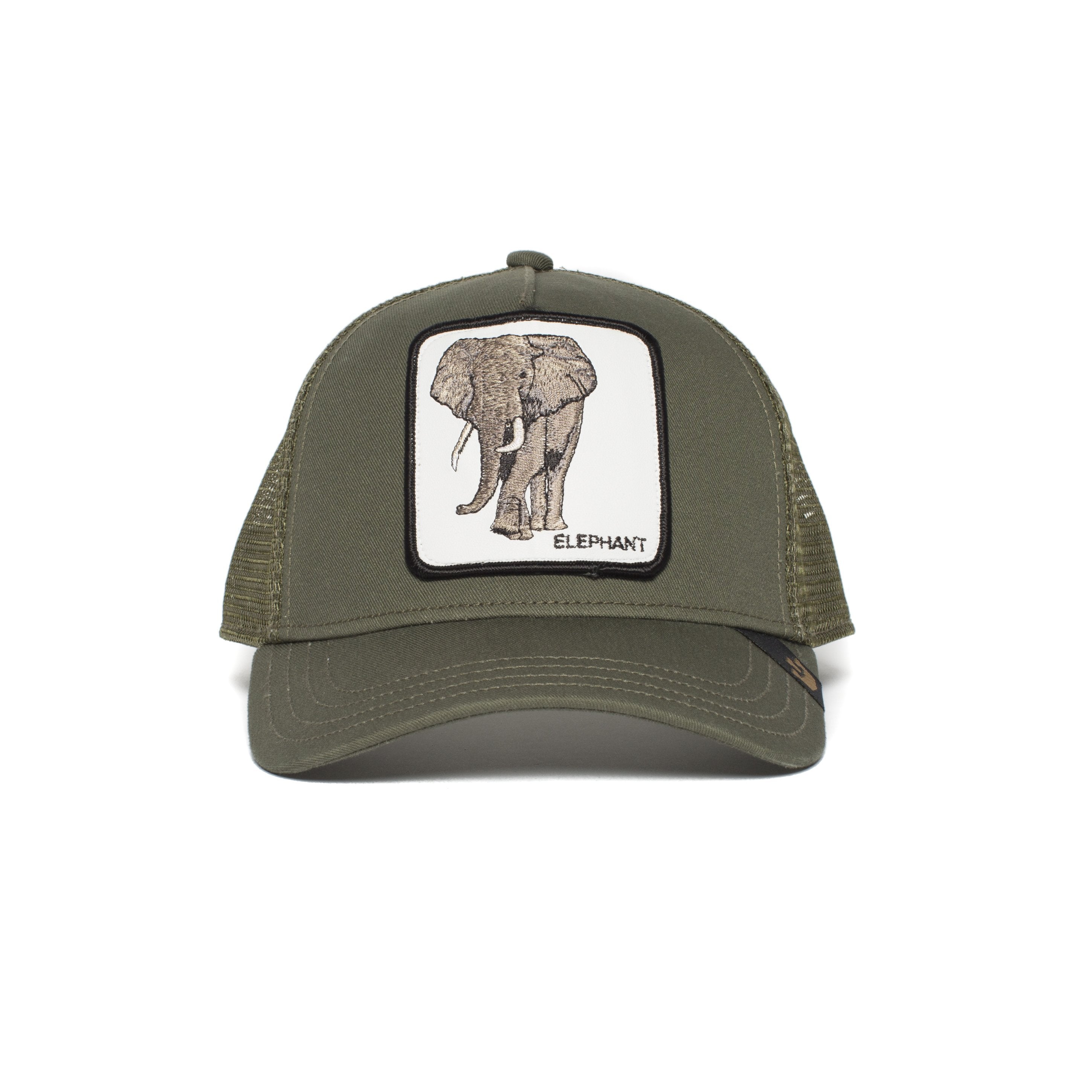 Goorin Bros. elephant 5 panel trucker baseball cap Olive front view