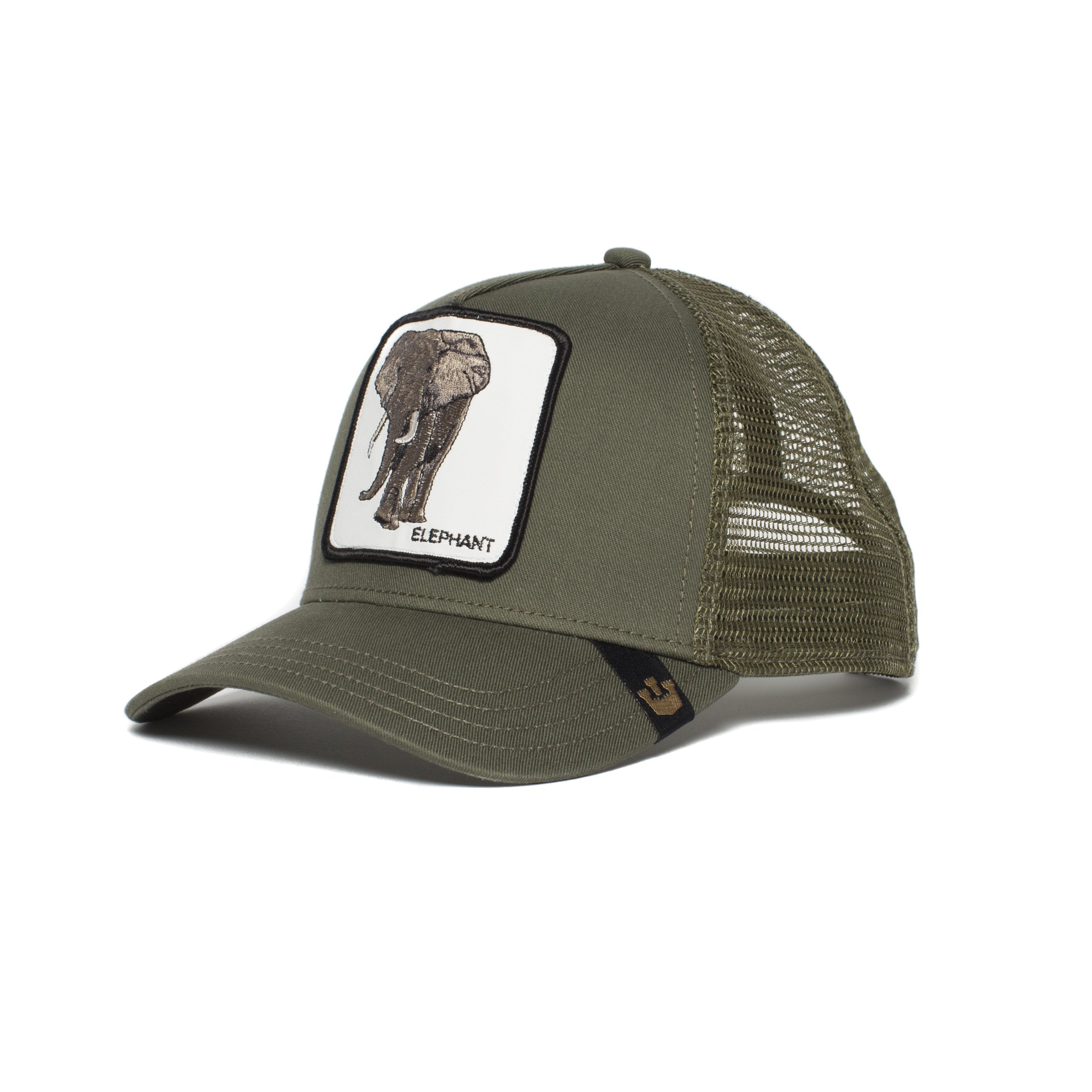 Goorin Bros. elephant 5 panel trucker baseball cap Olive left side view