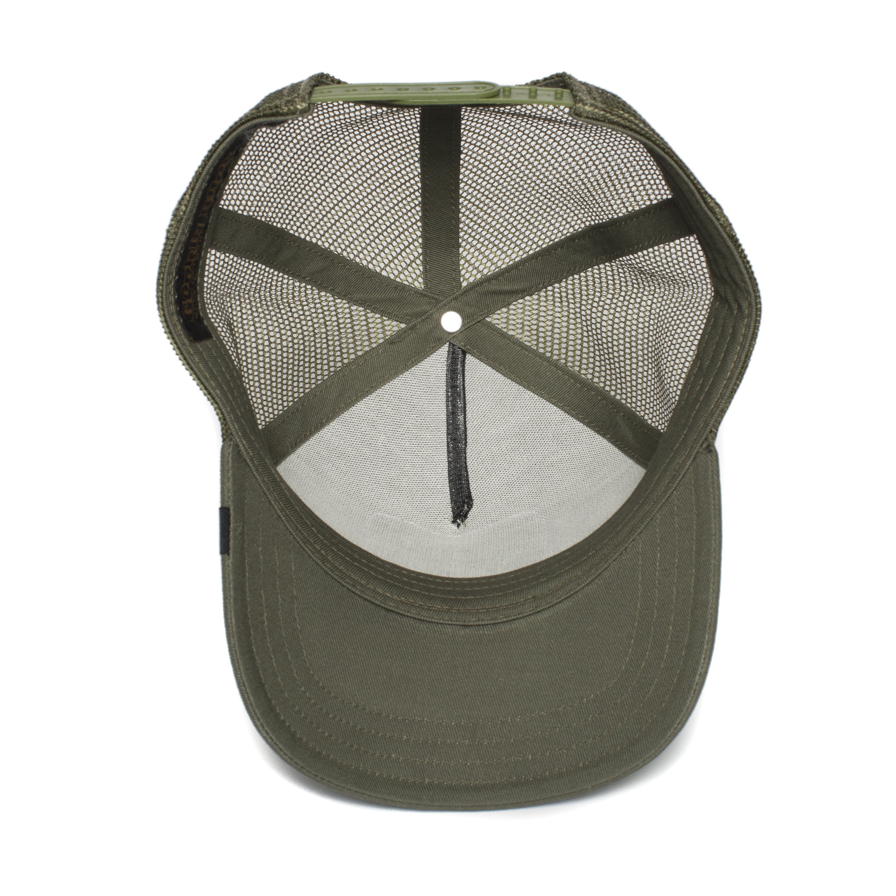 Goorin Bros. elephant 5 panel trucker baseball cap Olive under view