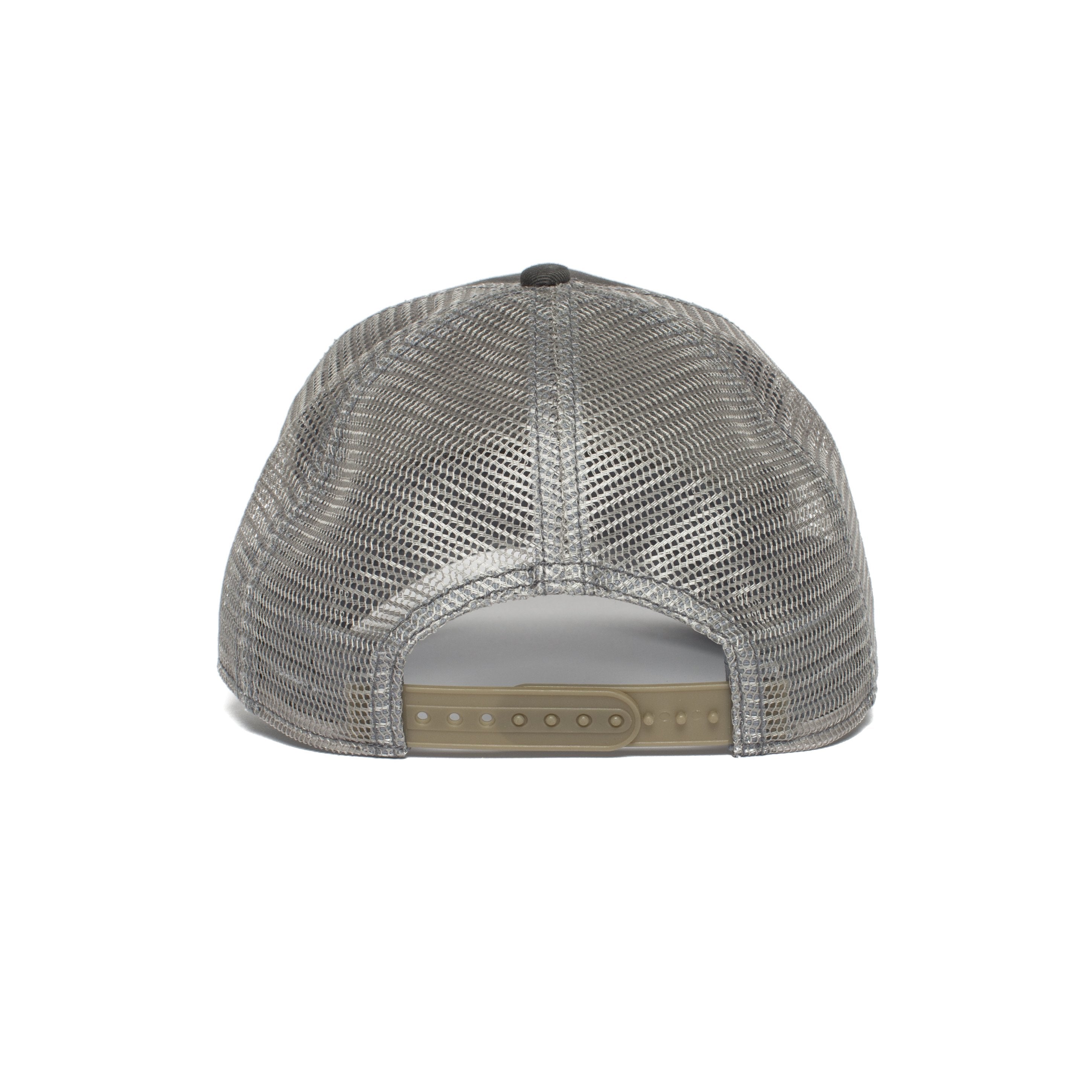 Goorin Bros. eye of the tiger 5 panel trucker baseball cap Grey back view