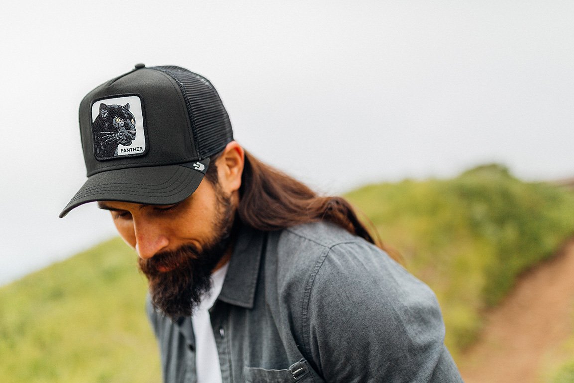 Goorin Bros. black panther cotton 5 panel trucker baseball cap Black Lifestyle Mens
