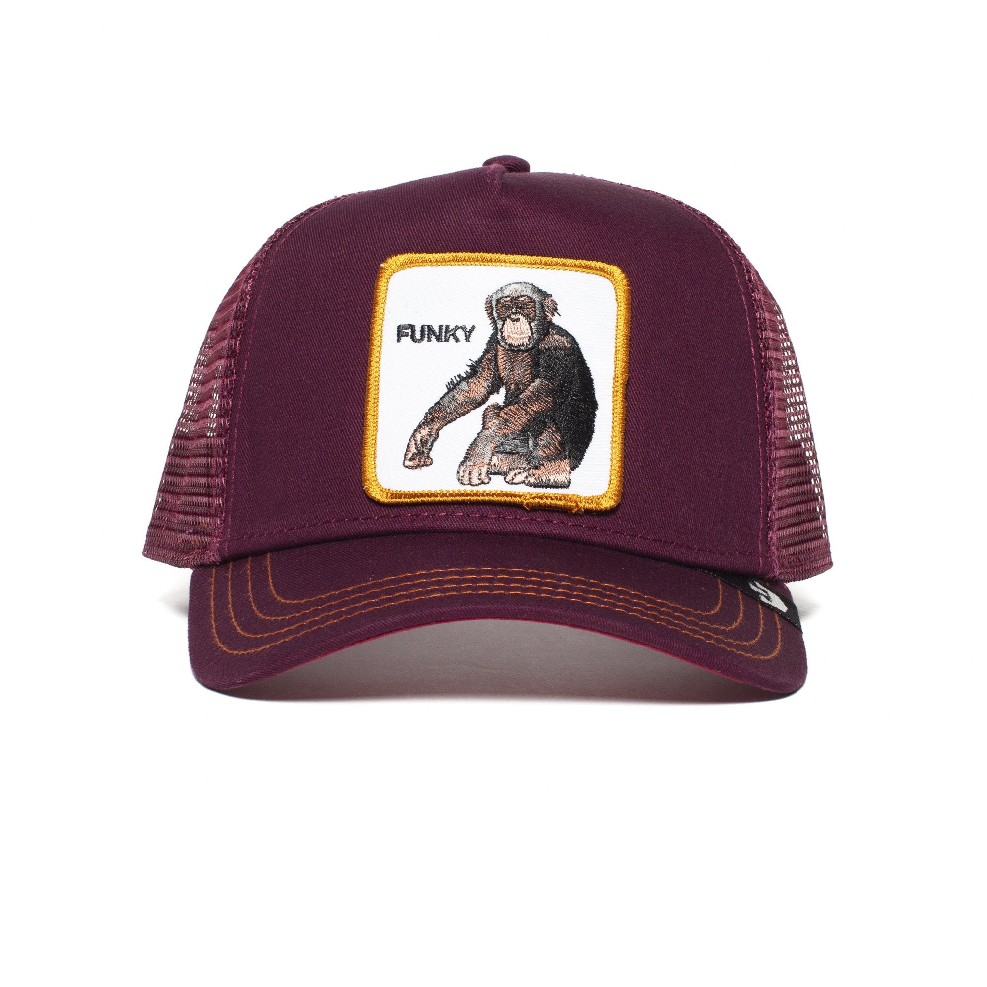 Goorin Bros. funky monkey cotton 5 panel baseball cap Maroon front view