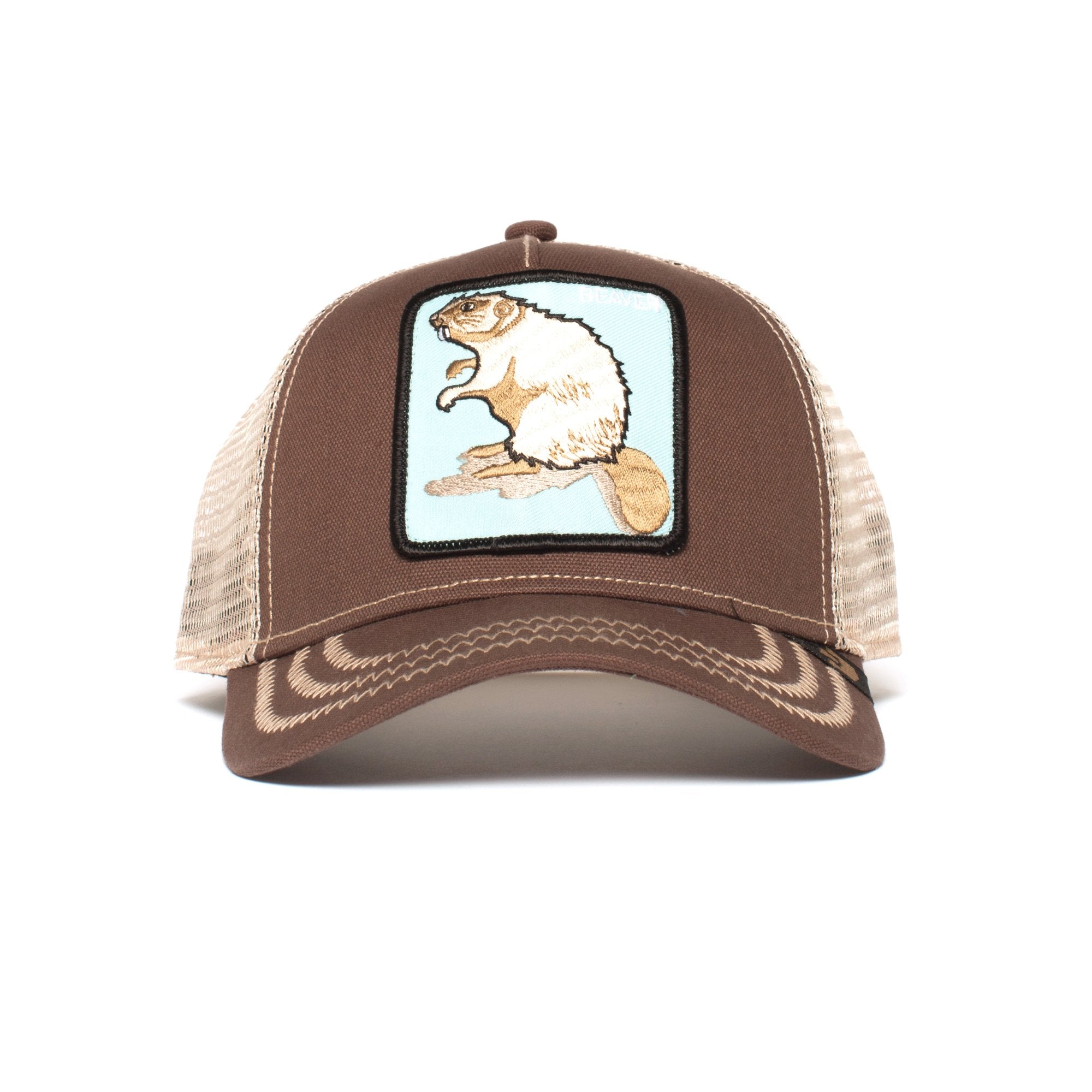 Goorin Bros. beaver cotton trucker baseball cap Brown front view