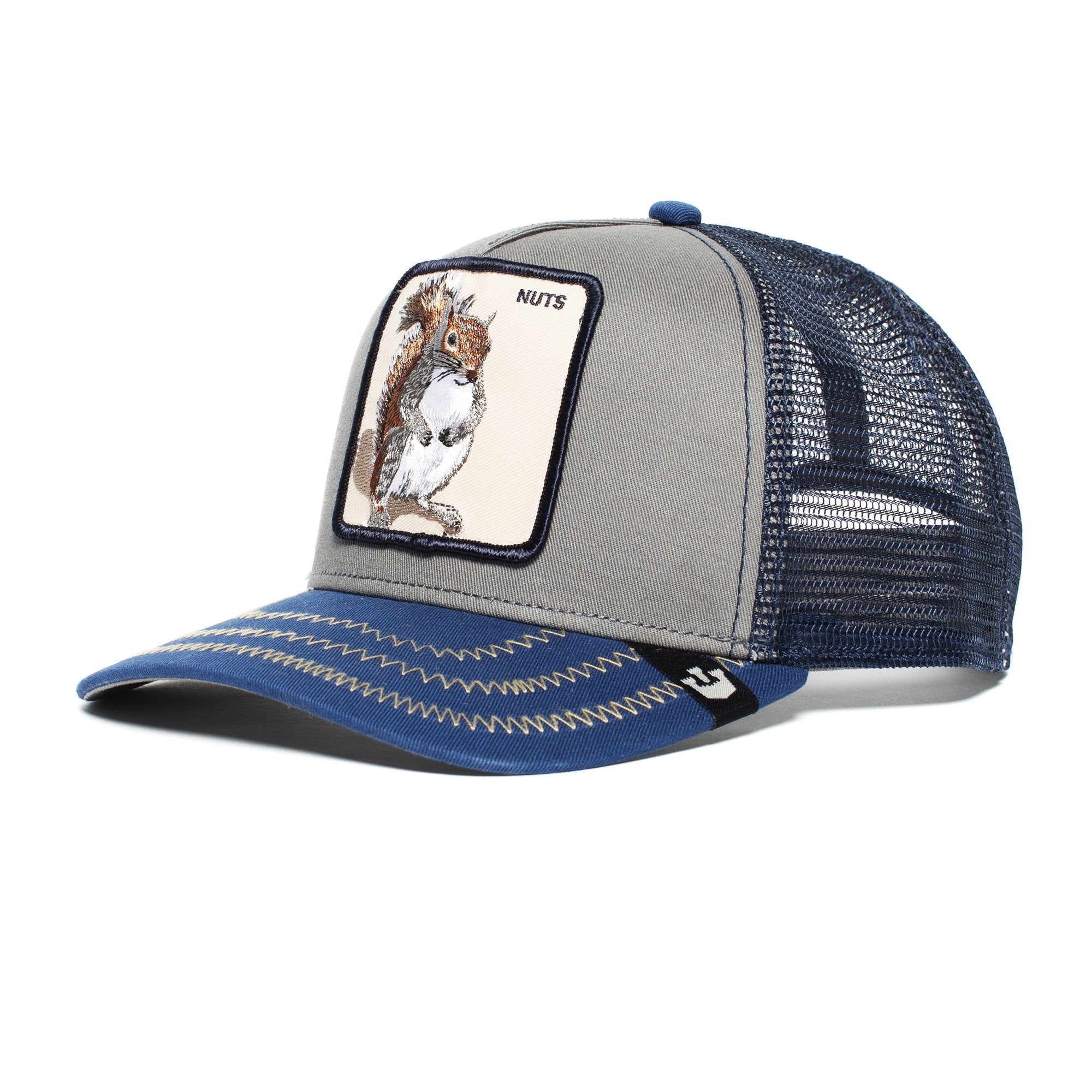 Goorin Bros. squirrel master trucker baseball cap Blue left side view
