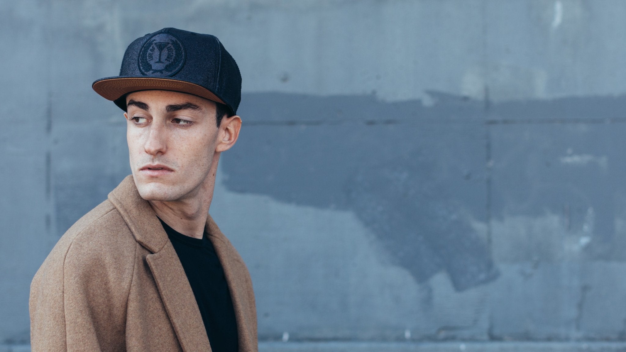 Goorin Bros. honolulu nights pu flat brim baseball cap Black hero shot on male model