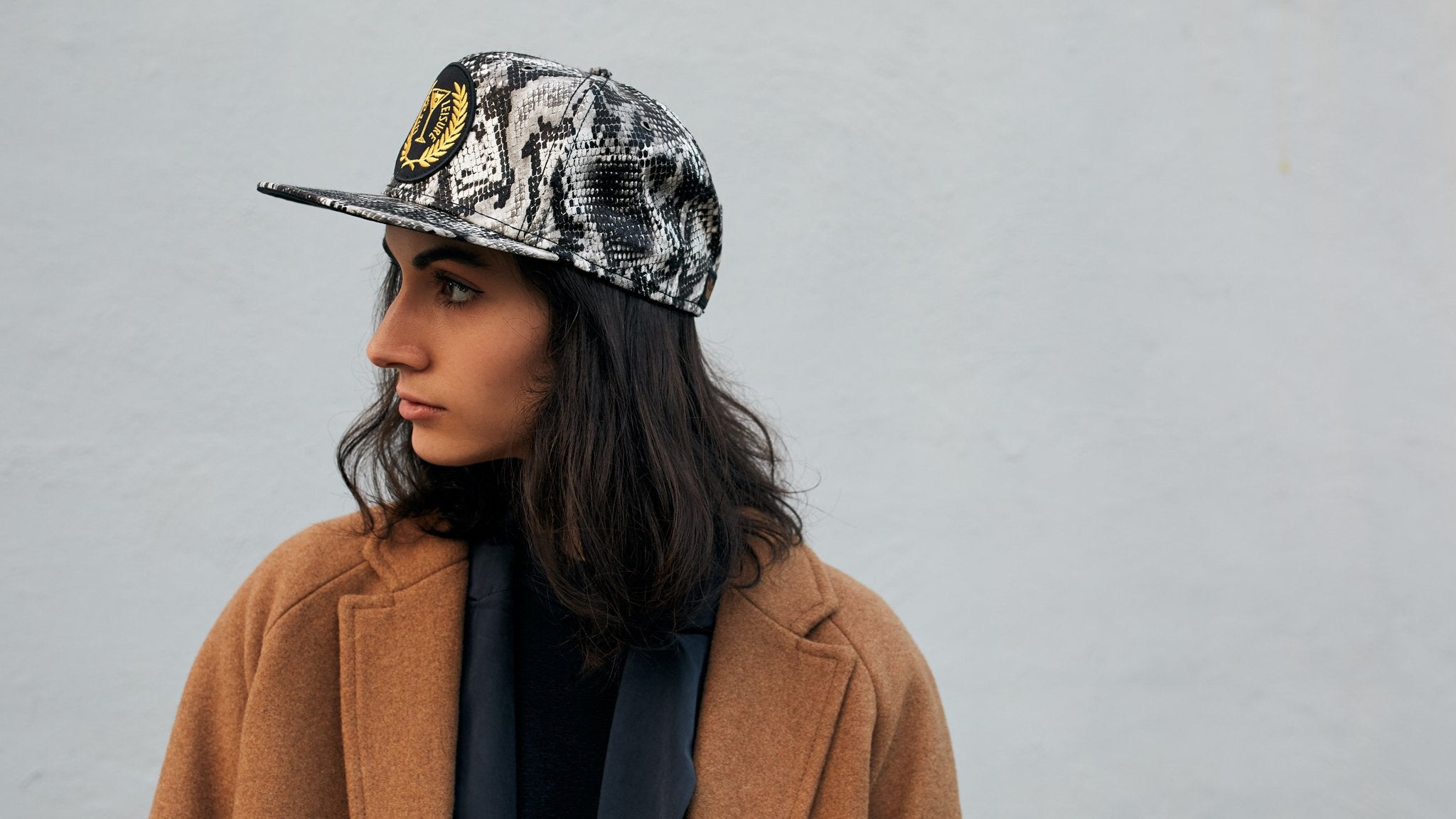 Goorin Bros. 6th and market pu flat brim baseball cap Black hero shot on female model