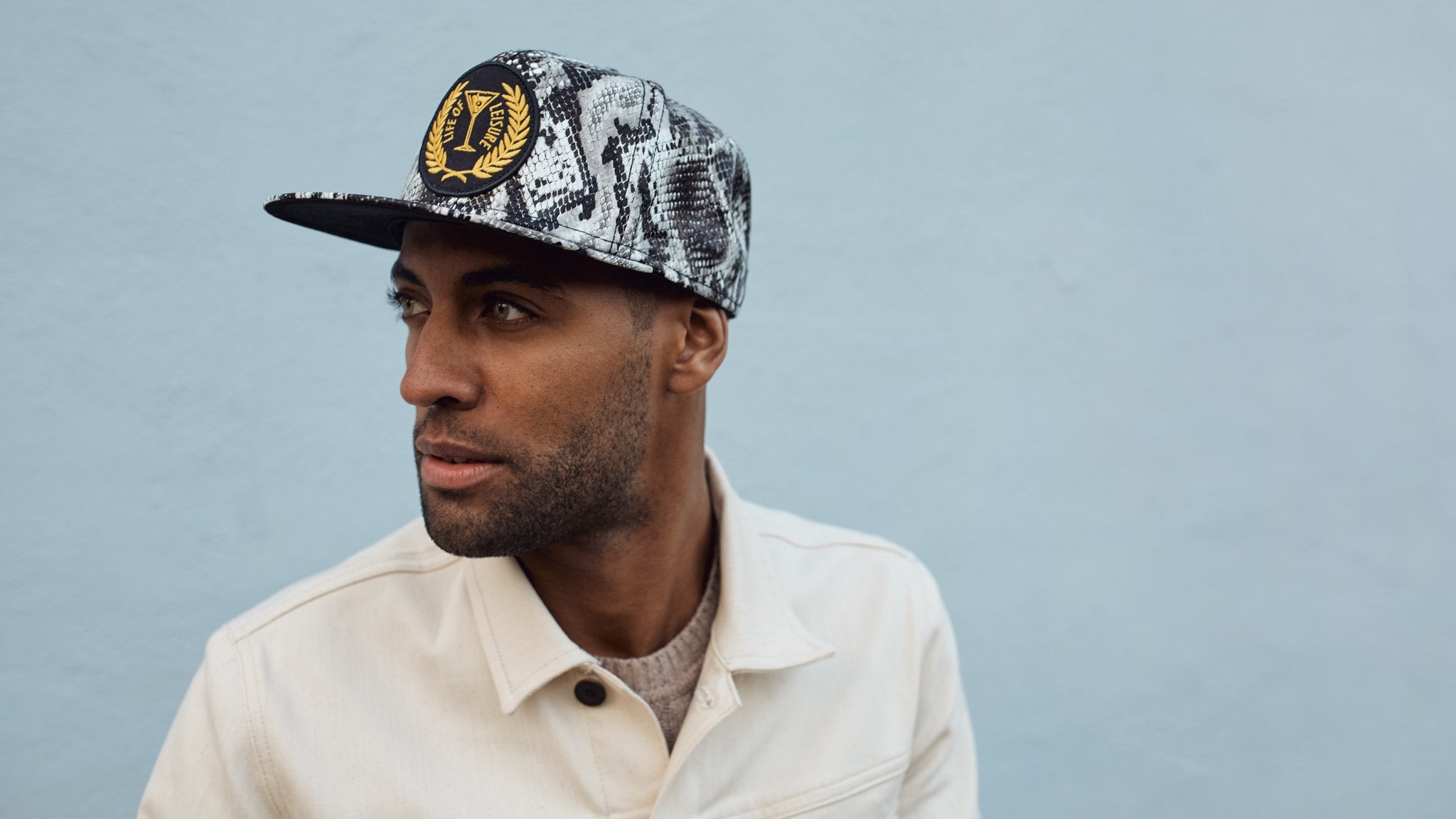 Goorin Bros. 6th and market pu flat brim baseball cap Black hero shot on male model