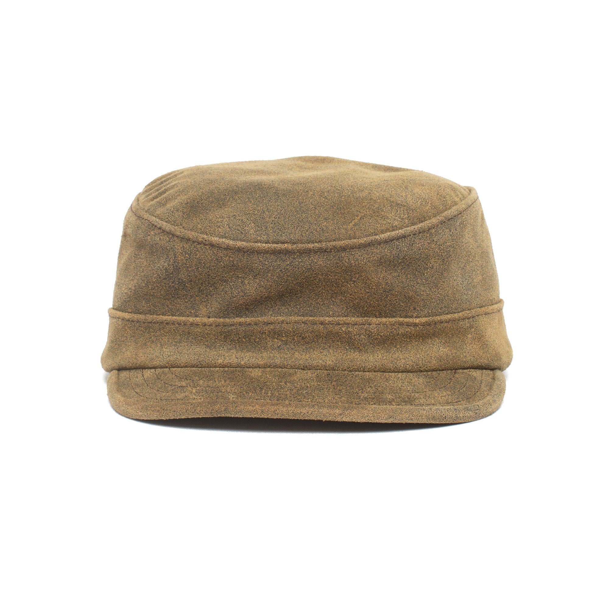 Goorin Bros. ten hut leather cadet cap Brown front view