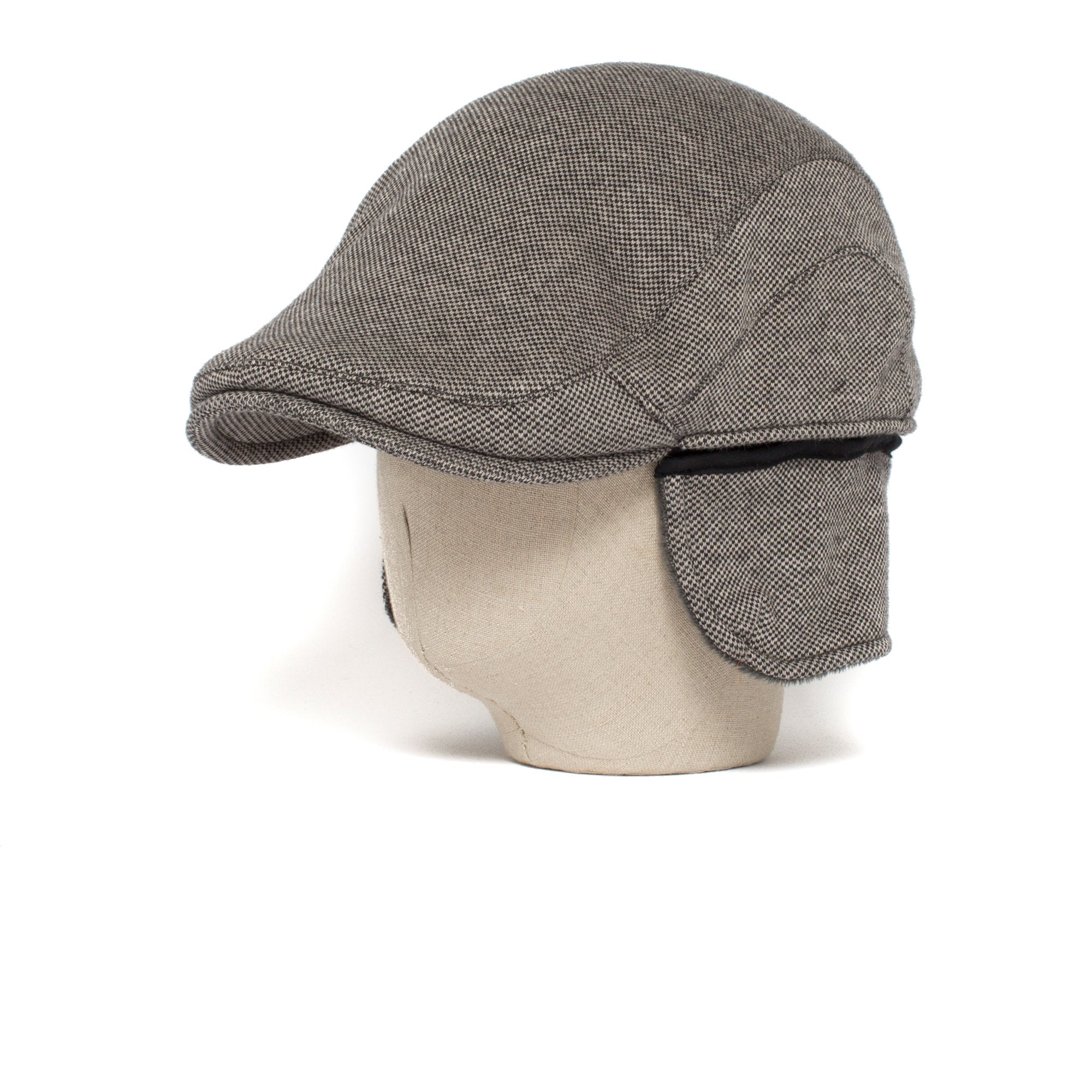 Goorin Bros. leftare peter polyester low profile ivy with ear flaps flatcap Black back view