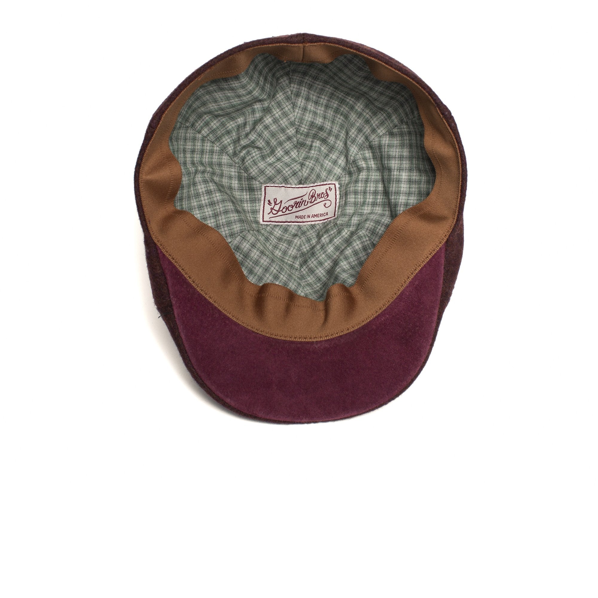 Goorin Bros. wrigley wool blend 6 panel duckbill flatcap Burgundy under view