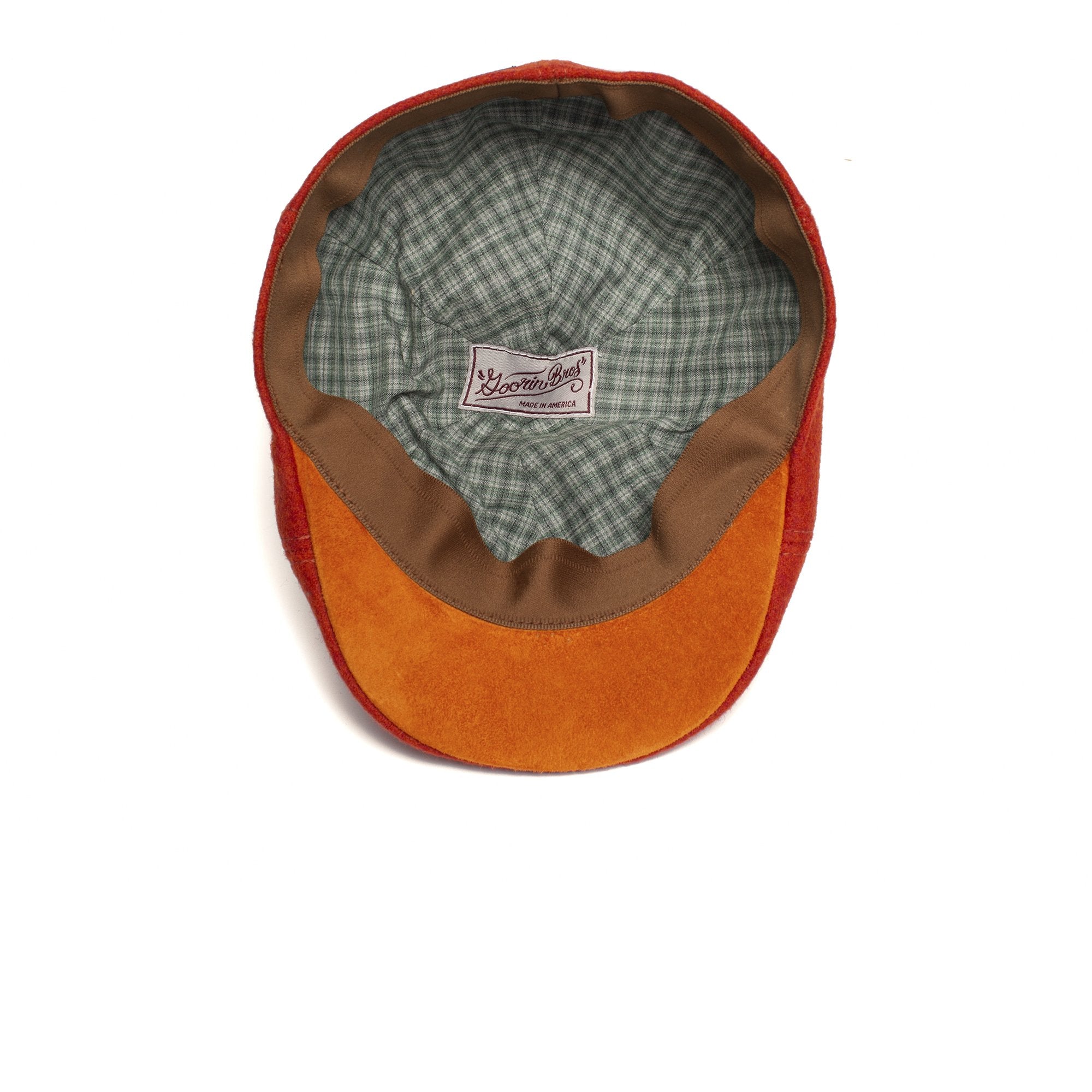 Goorin Bros. wrigley wool blend 6 panel duckbill flatcap Orange under view