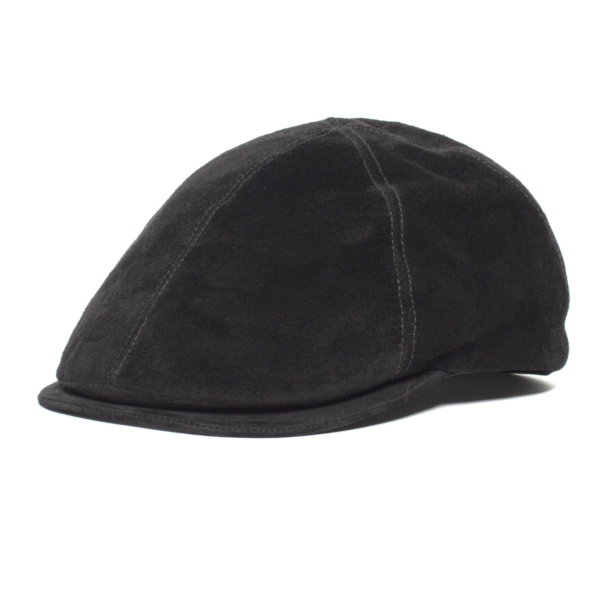 Goorin Bros. slim bill suede 6 panel ivy flatcap Black left side view