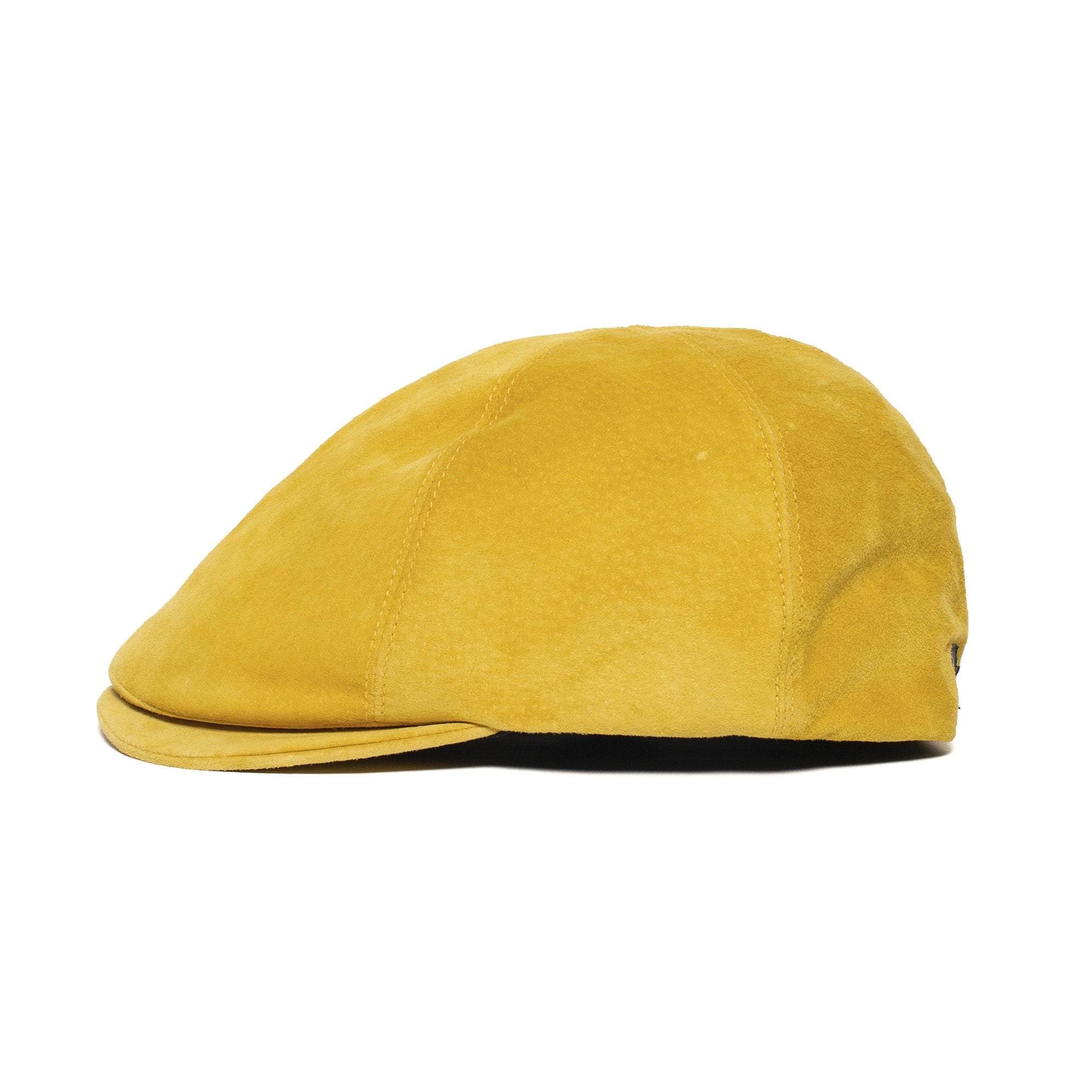 Goorin Bros. slim bill suede 6 panel ivy flatcap Yellow side view
