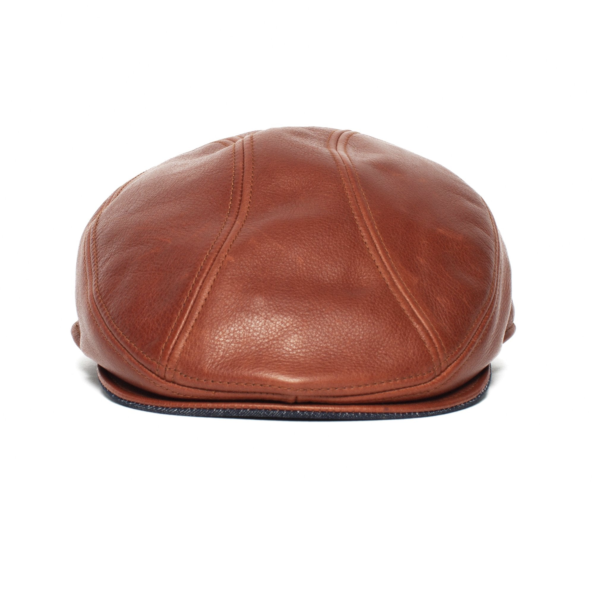 Goorin Bros. chandler fields leather ivy flatcap Whiskey front view