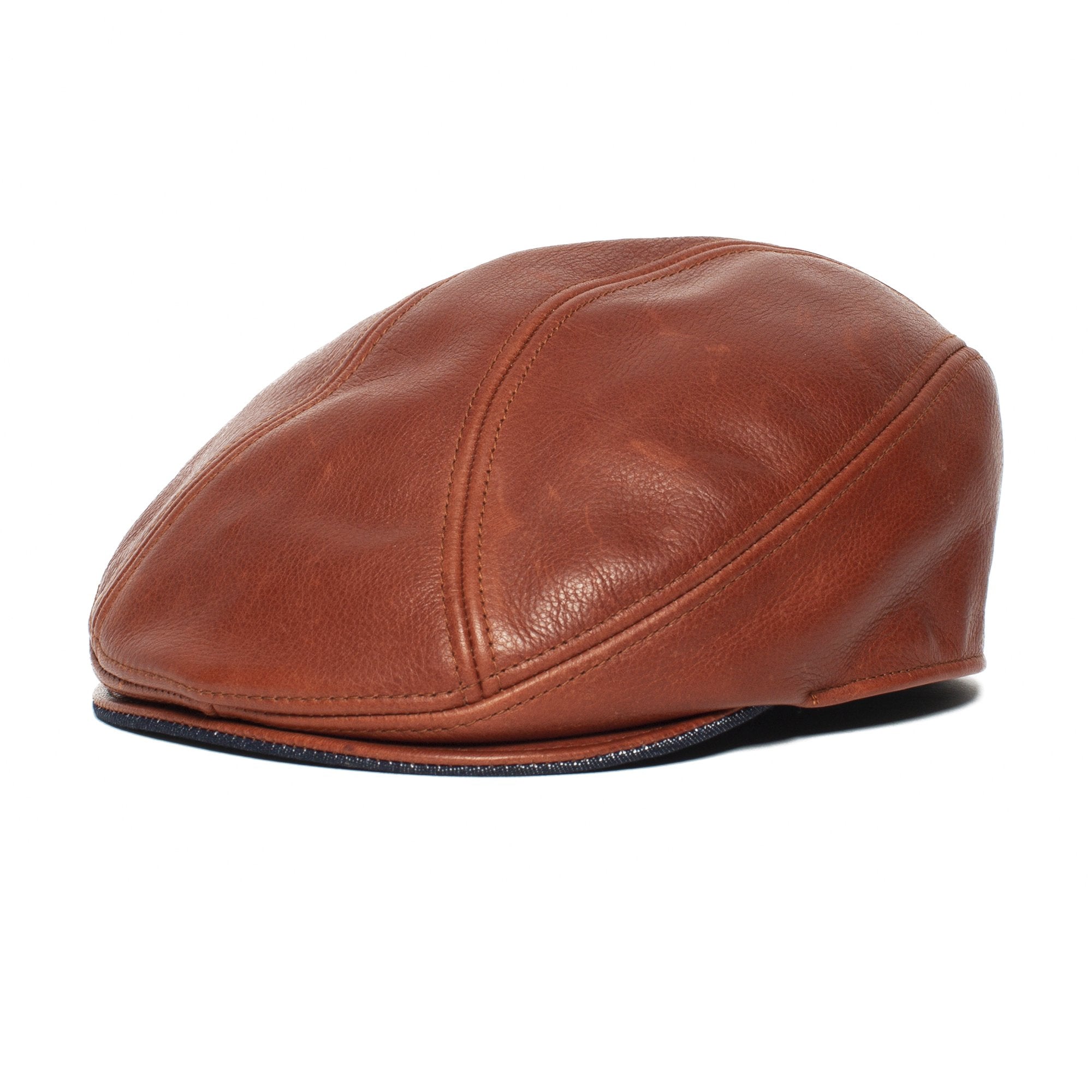 Goorin Bros. chandler fields leather ivy flatcap Whiskey left side view