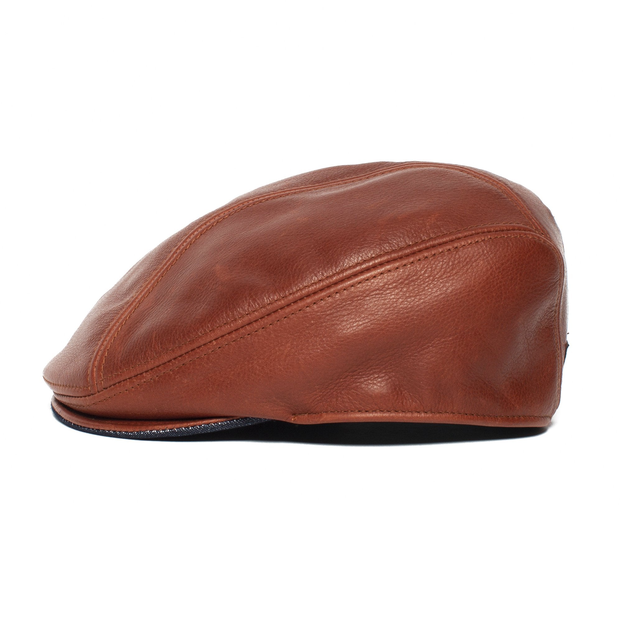 Goorin Bros. chandler fields leather ivy flatcap Whiskey side view