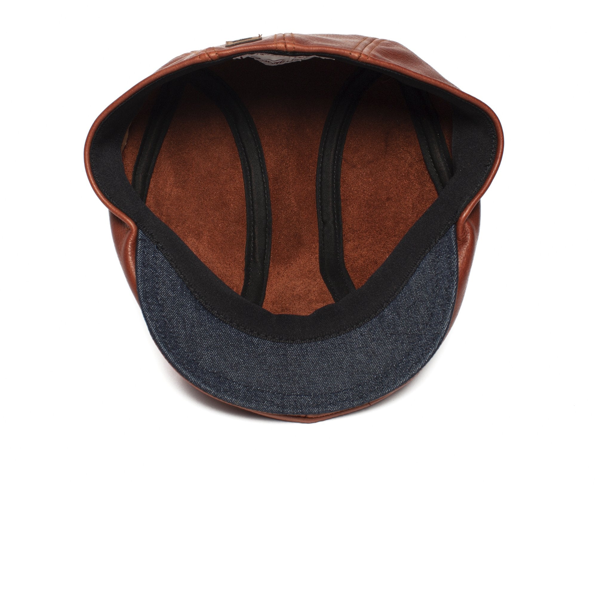 Goorin Bros. chandler fields leather ivy flatcap Whiskey under view