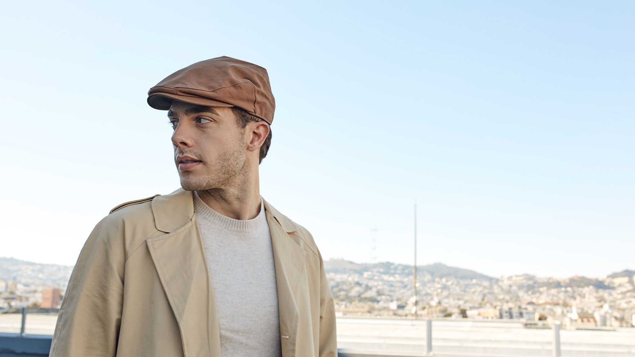 Goorin Bros. rain cloud cotton low profile ivy flatcap Brown hero shot on male model