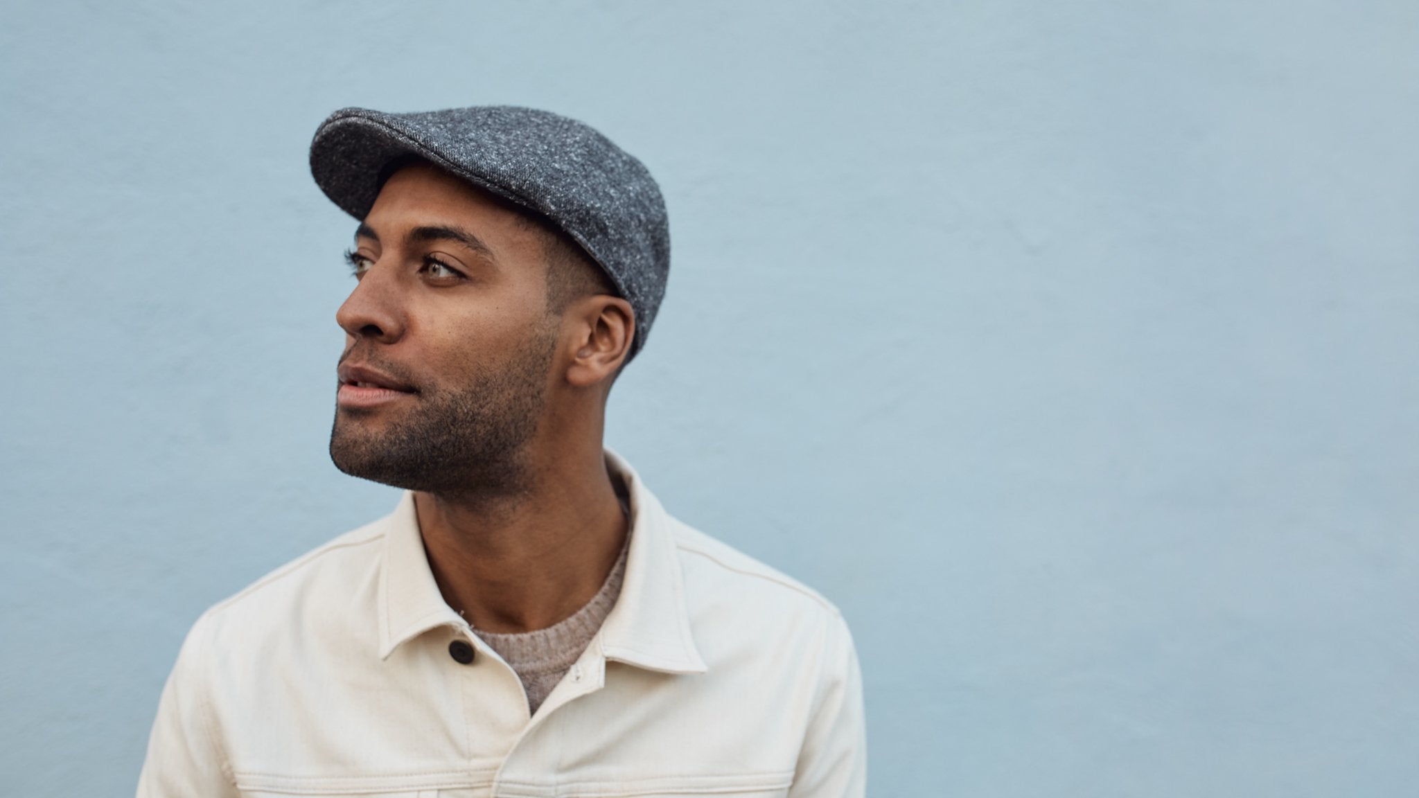Goorin Bros. love to love ivy flatcap Black hero shot on male model