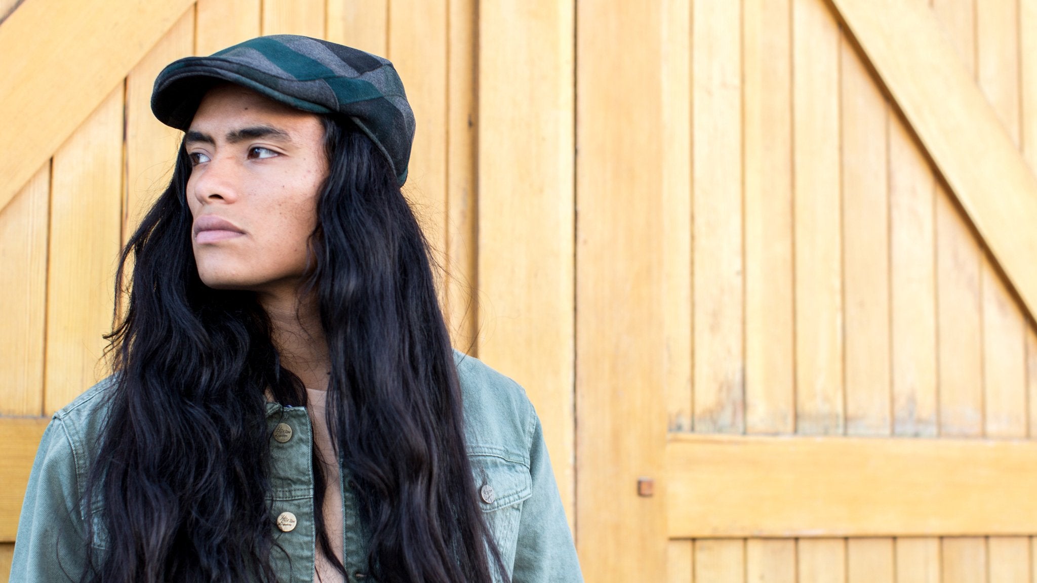 Goorin Bros. built tough polyester low profile ivy flatcap Charcoal hero shot on male model