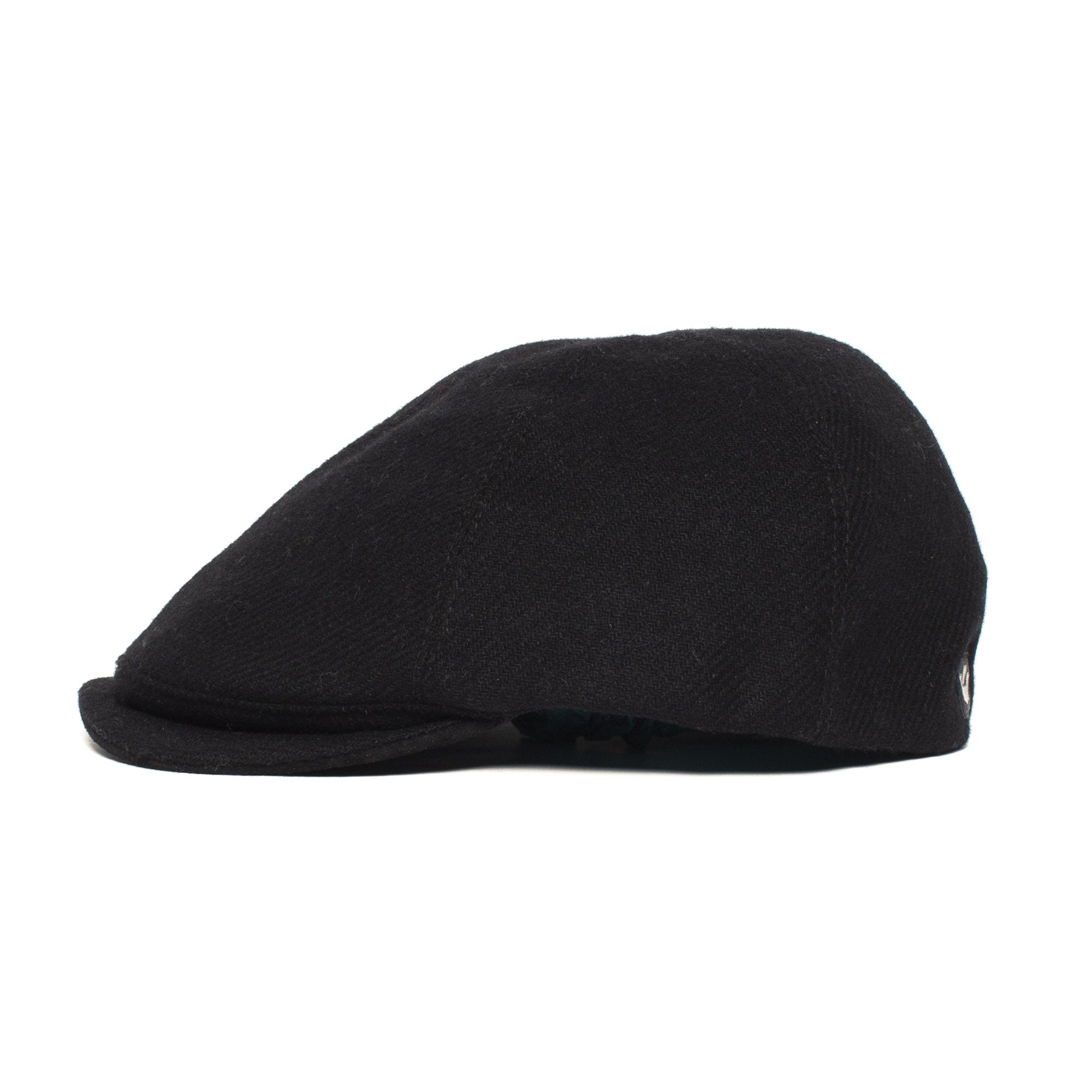 Goorin Bros. ronald amos wool blend 6 panel ivy flatcap Black side view
