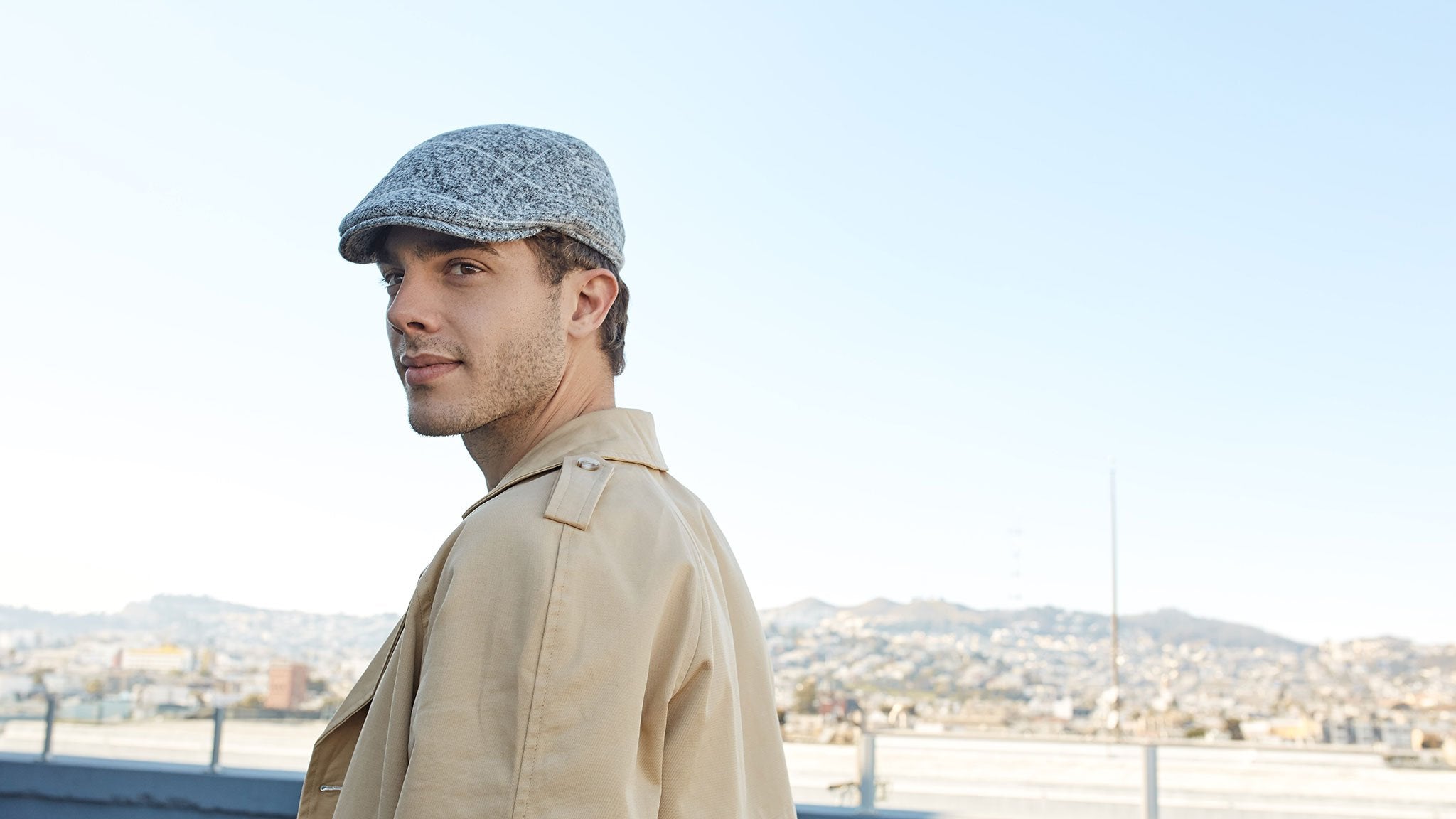Goorin Bros. campbell ivy flatcap Grey hero shot on male model