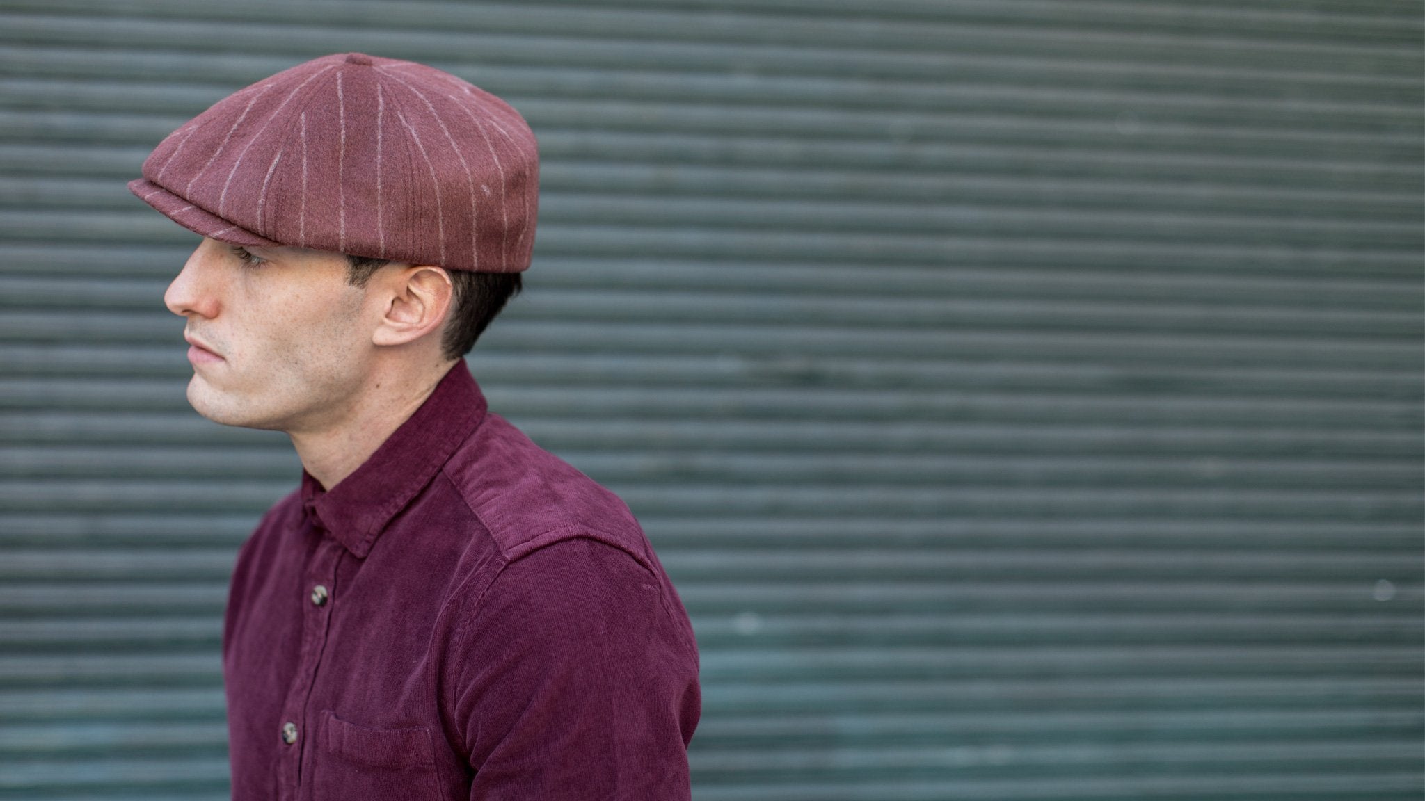Goorin Bros. leaf me alone wool blend gatsby flatcap Rose hero shot on male model