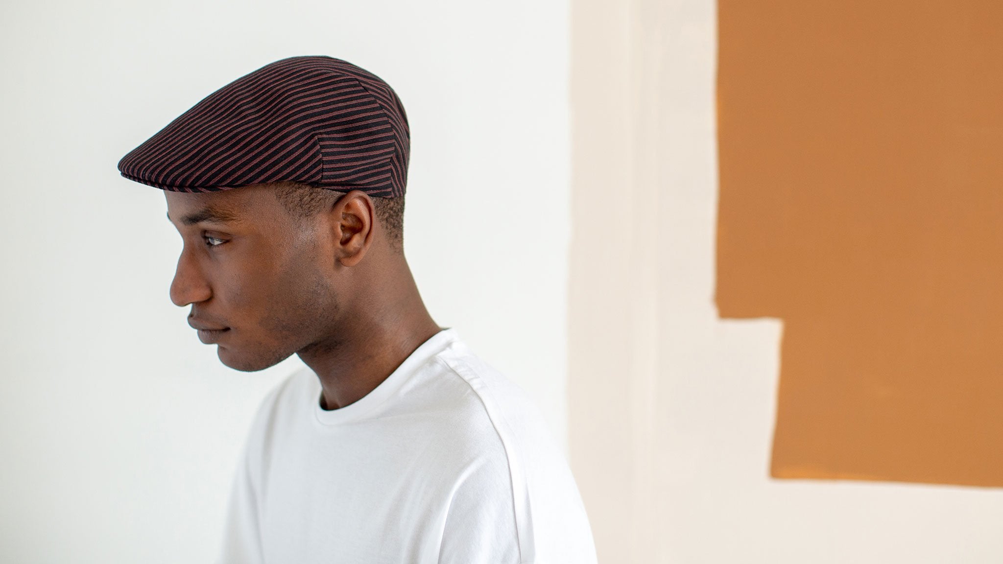 Goorin Bros. negroni cotton ivy flatcap Navy hero shot on male model