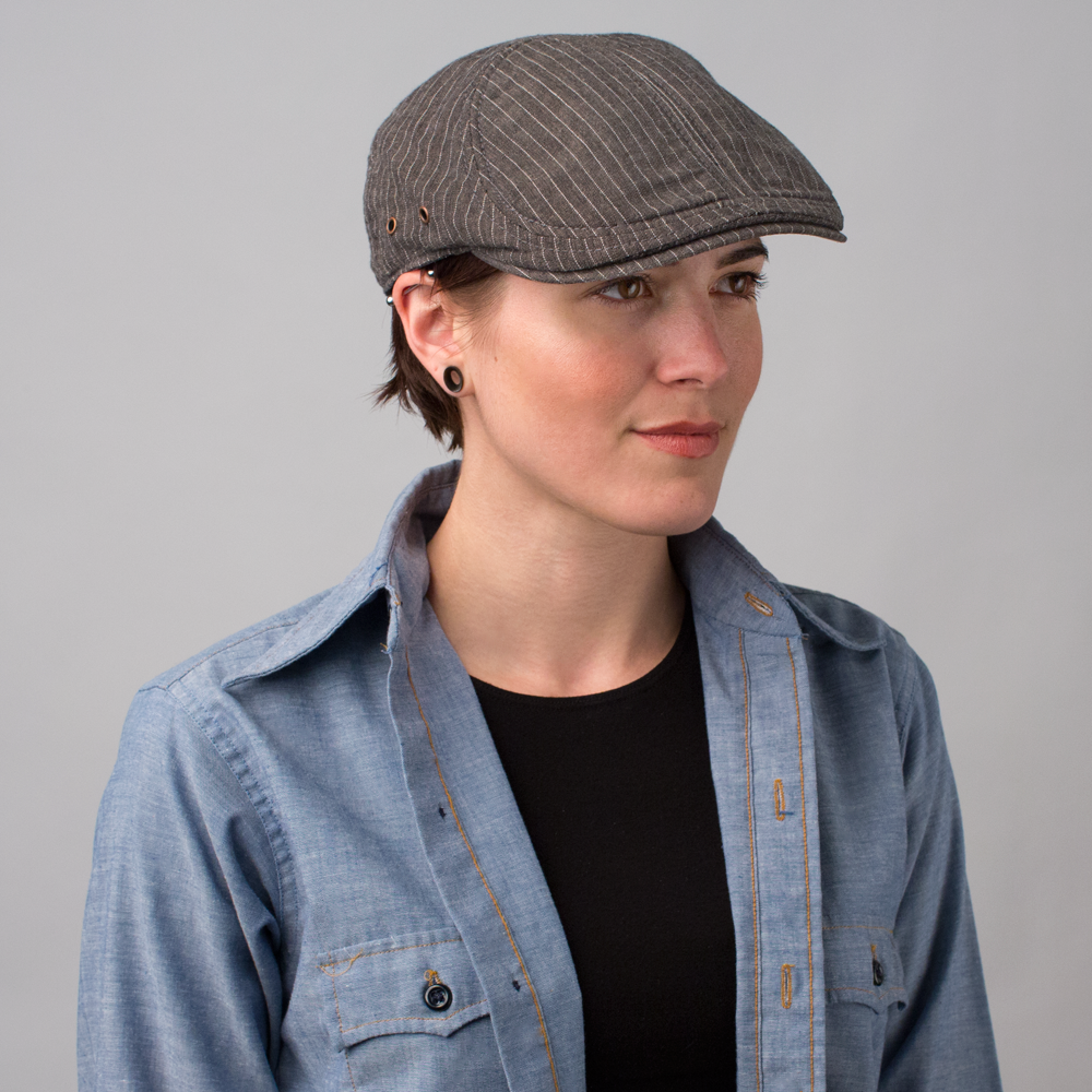 Goorin Bros. flight mechanic linen halo ivy flatcap Charcoal womens styling