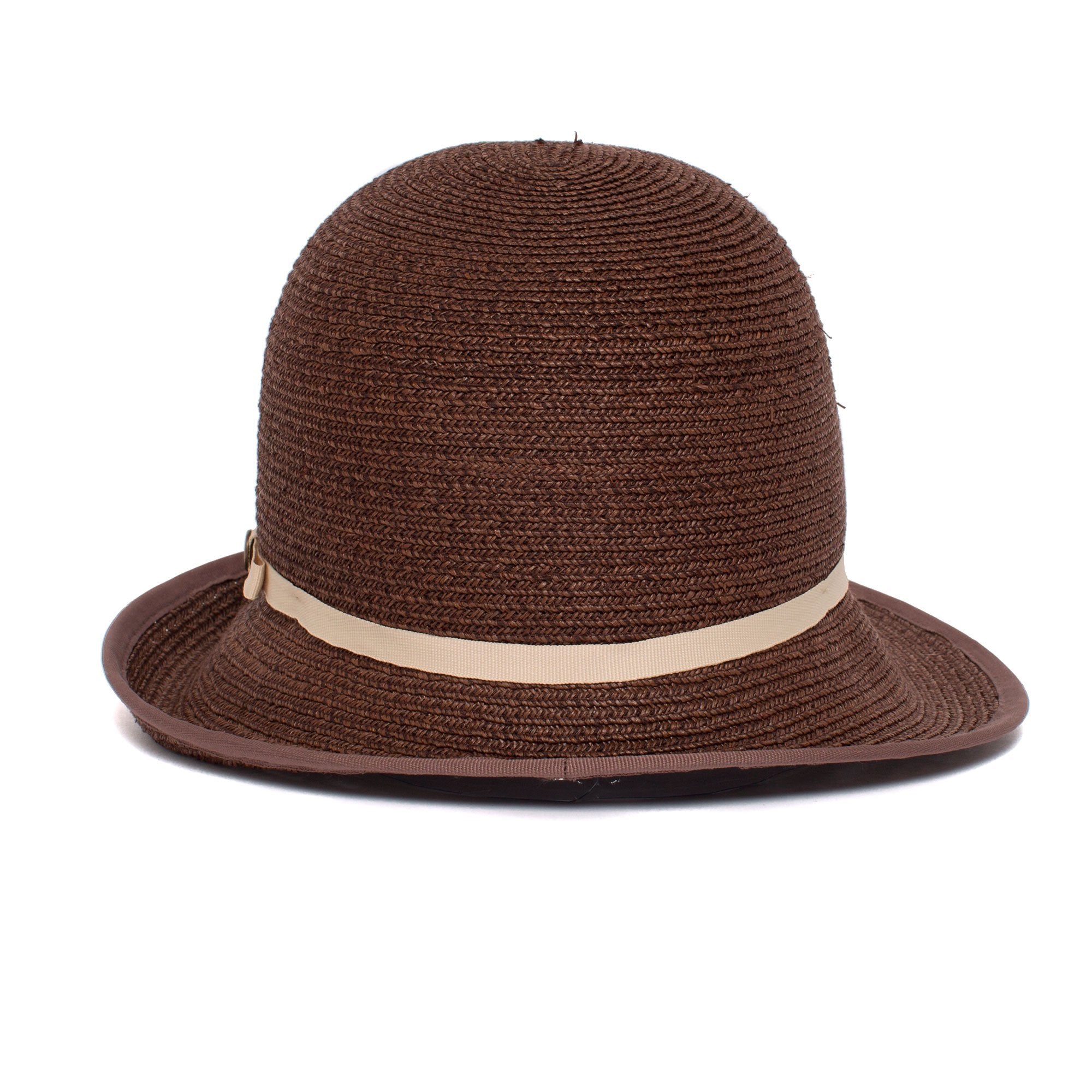 Goorin Bros. brown eyed girl straw cloche hat Brown back view