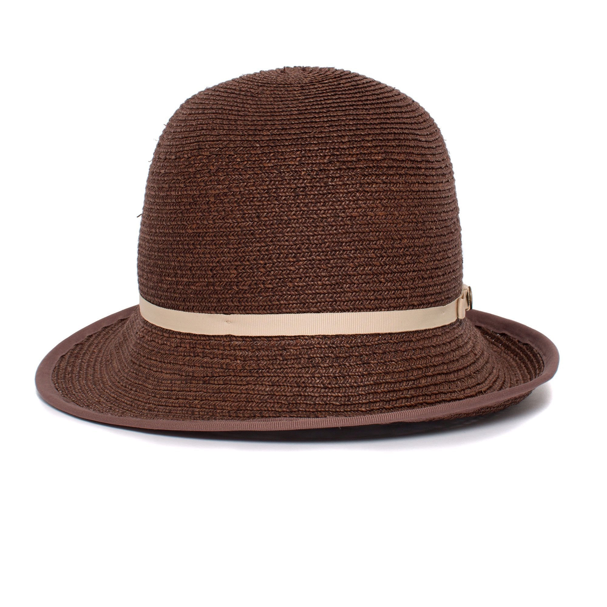 Goorin Bros. brown eyed girl straw cloche hat Brown front view