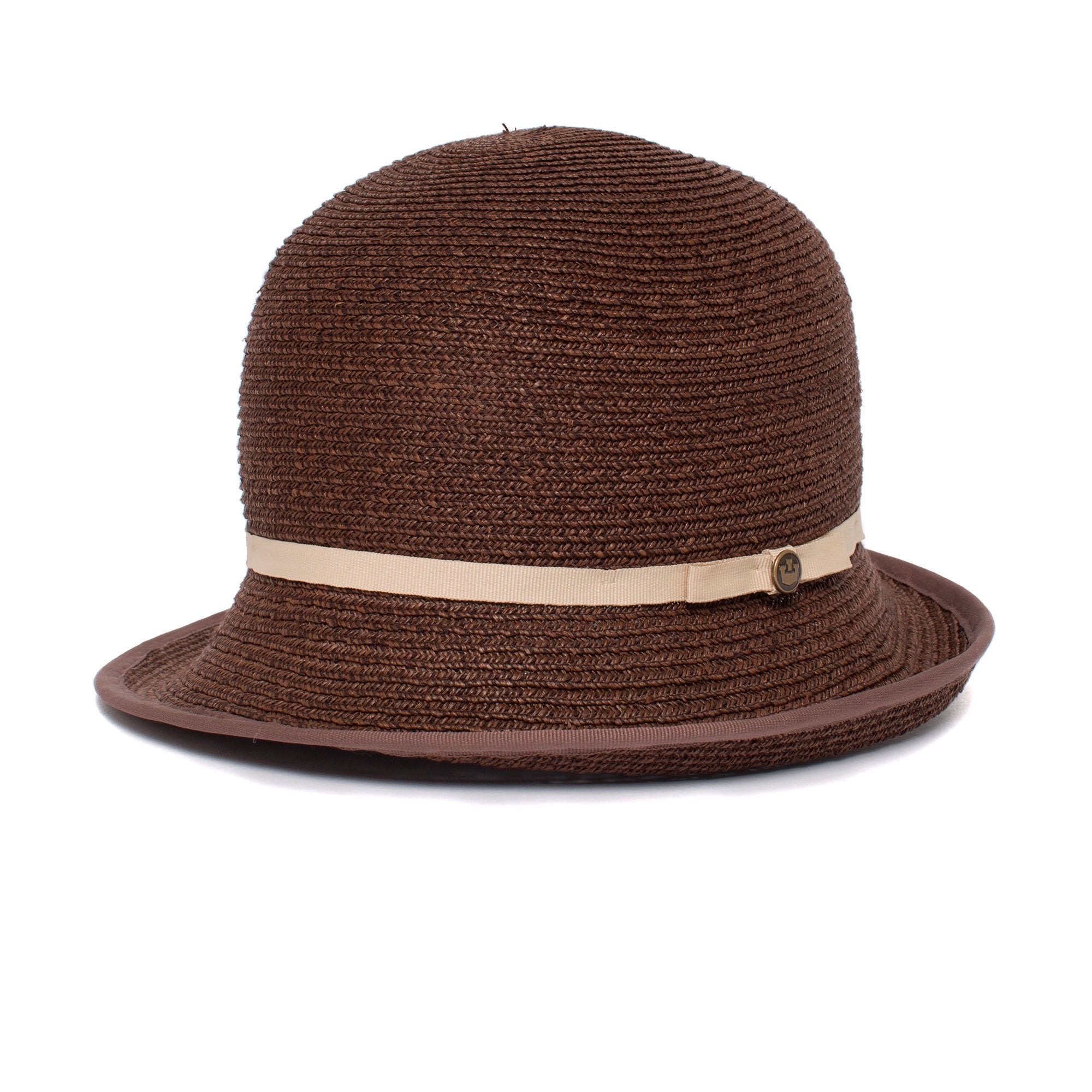 Goorin Bros. brown eyed girl straw cloche hat Brown left side view