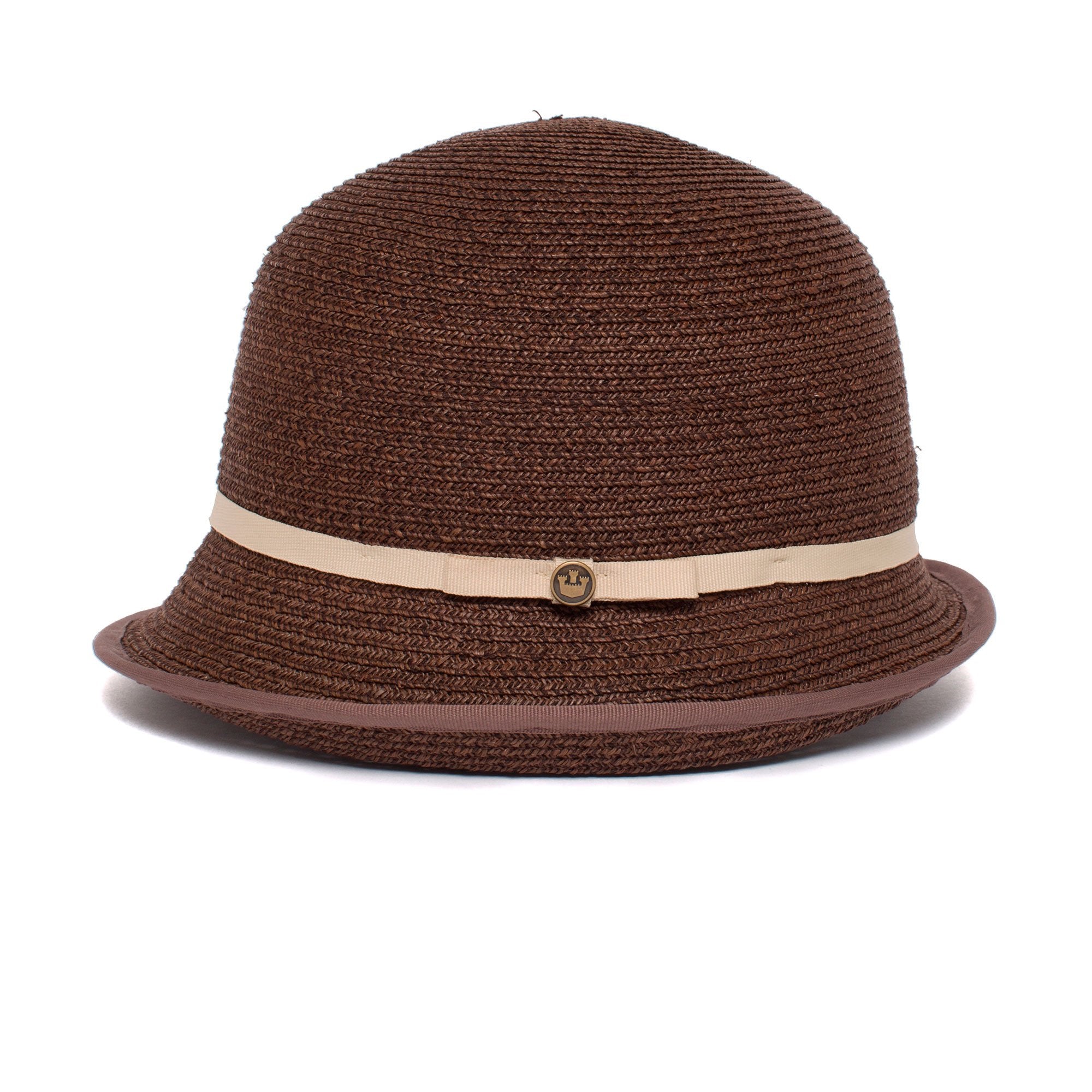 Goorin Bros. brown eyed girl straw cloche hat Brown side view